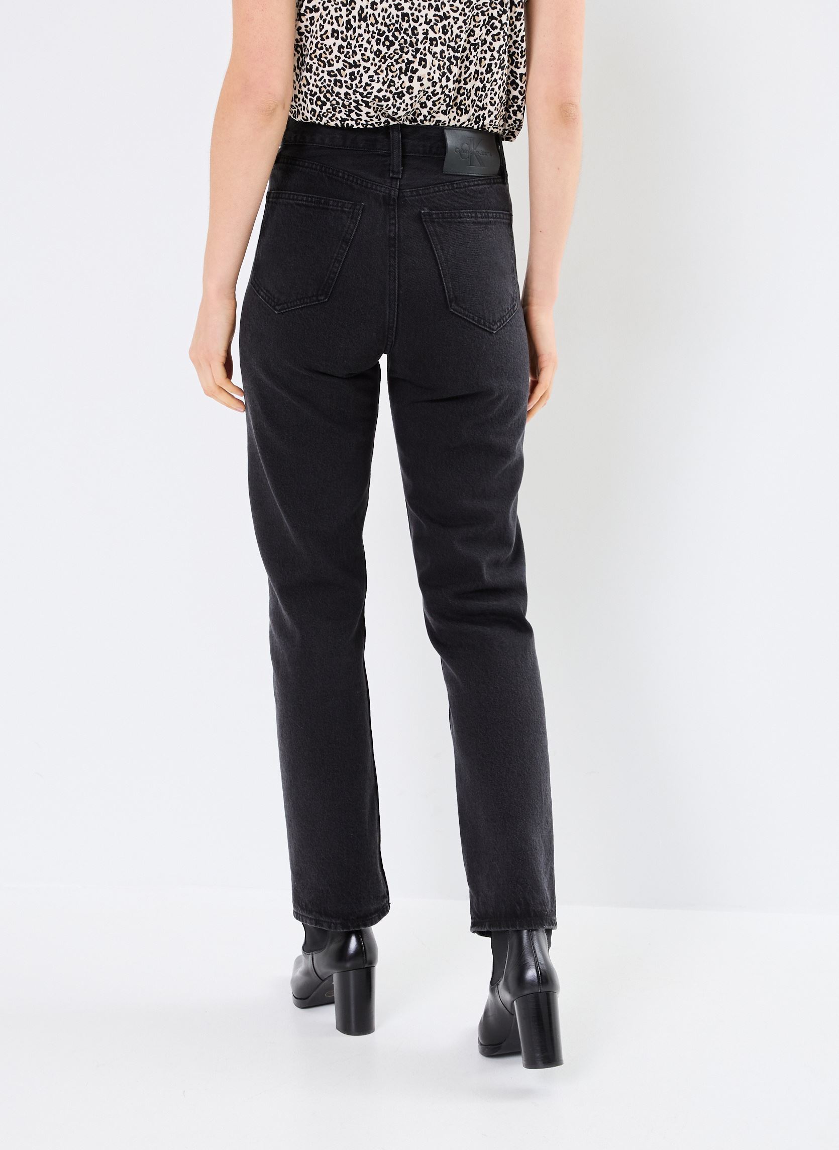 Jeans droit High Rise Straight J20J224505 femme noir Calvin Klein Jeans Jeans droit High Rise Straight J20J224505 femme noir DENIM BLACK