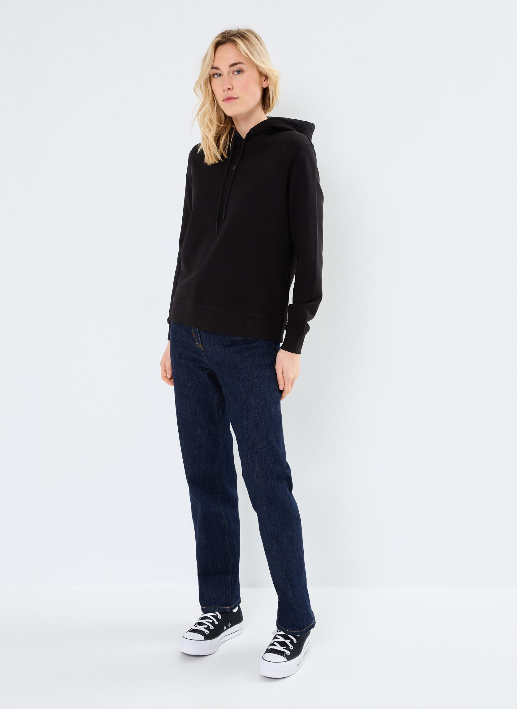 Kapuzenpullover Woven Label Regular J20J225085 damen schwarz Calvin Klein Jeans Kapuzenpullover Woven Label Regular J20J225085 damen schwarz CK BLACK
