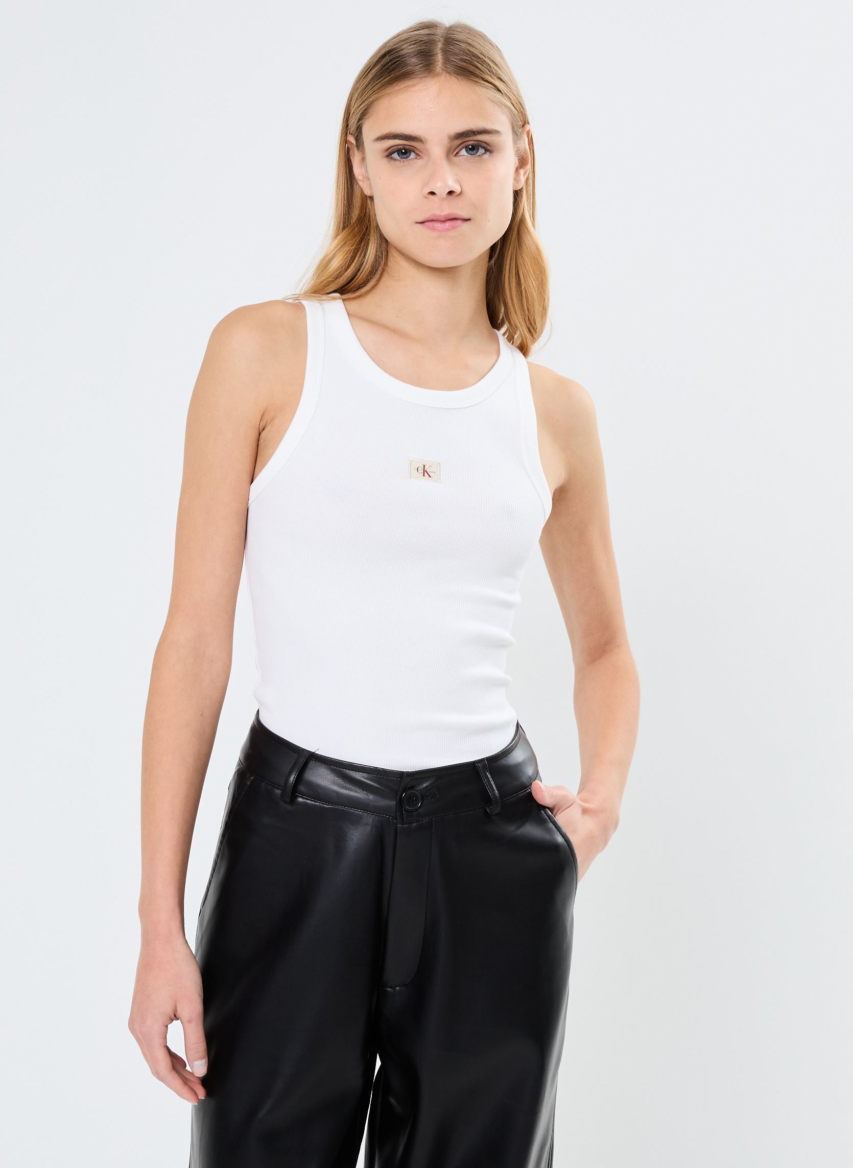 Debardeur Calvin Klein Jeans WOVEN LABEL RIB TANK TOP EU - vue 6
