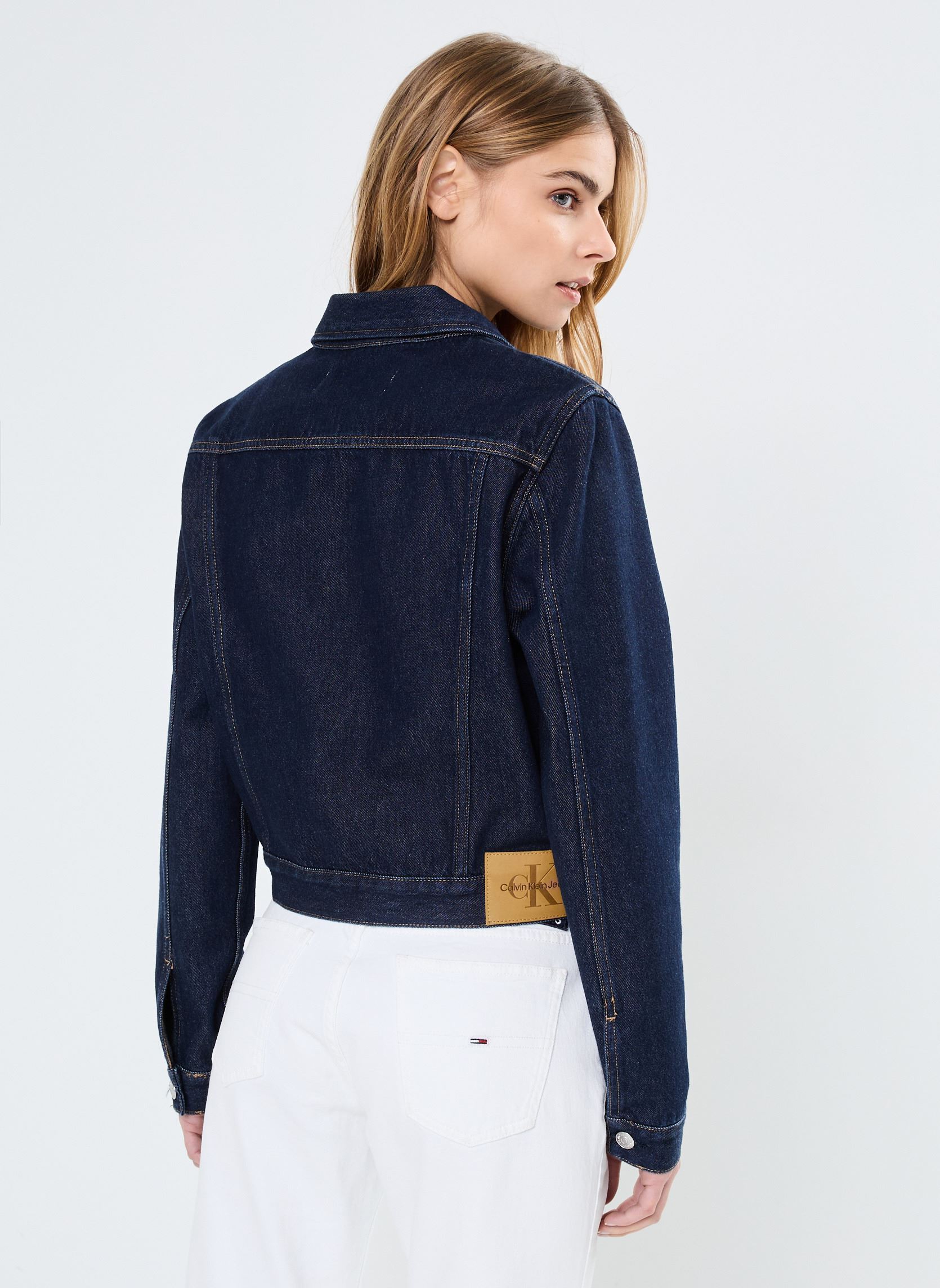 Vestes en jean Cropped 90'S Denim J J20J225066 femme bleu Calvin Klein Jeans Vestes en jean Cropped 90'S Denim J J20J225066 femme bleu DENIM RINSE