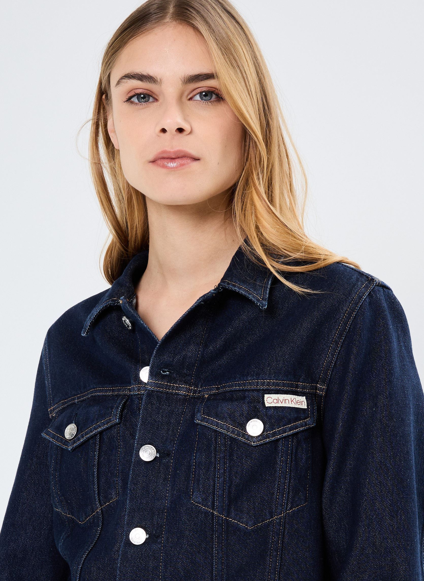 Vestes en jean Cropped 90'S Denim J J20J225066 femme bleu Calvin Klein Jeans Vestes en jean Cropped 90'S Denim J J20J225066 femme bleu DENIM RINSE