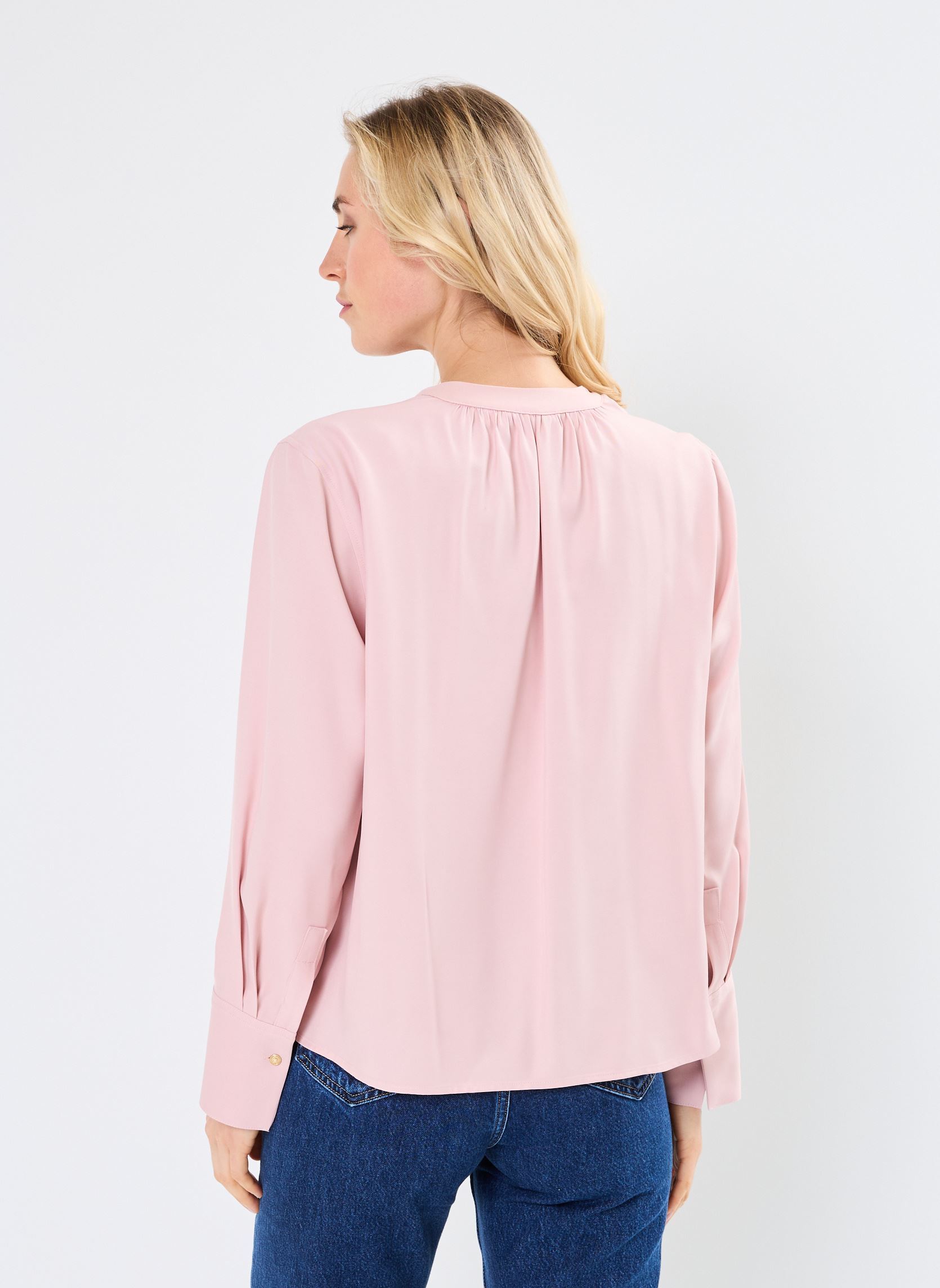 Langarm-Blusen Soft Vis V Neck Ls B WW0WW44049 damen rosa Tommy Hilfiger Langarm-Blusen Soft Vis V Neck Ls B WW0WW44049 damen rosa FOGGY PINK