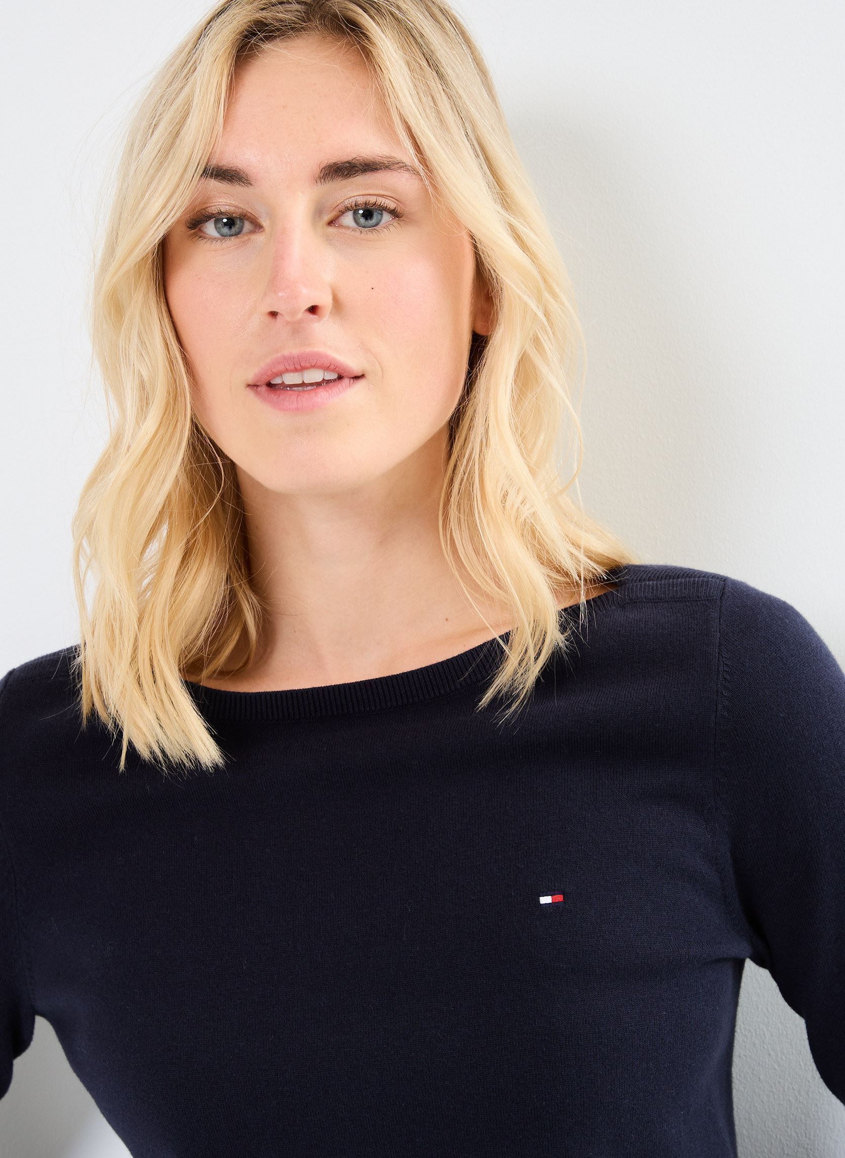Pulls Co Jersey Stitch Boa WW0WW42050 femme bleu Tommy Hilfiger Pulls Co Jersey Stitch Boa WW0WW42050 femme bleu DESERT SKY