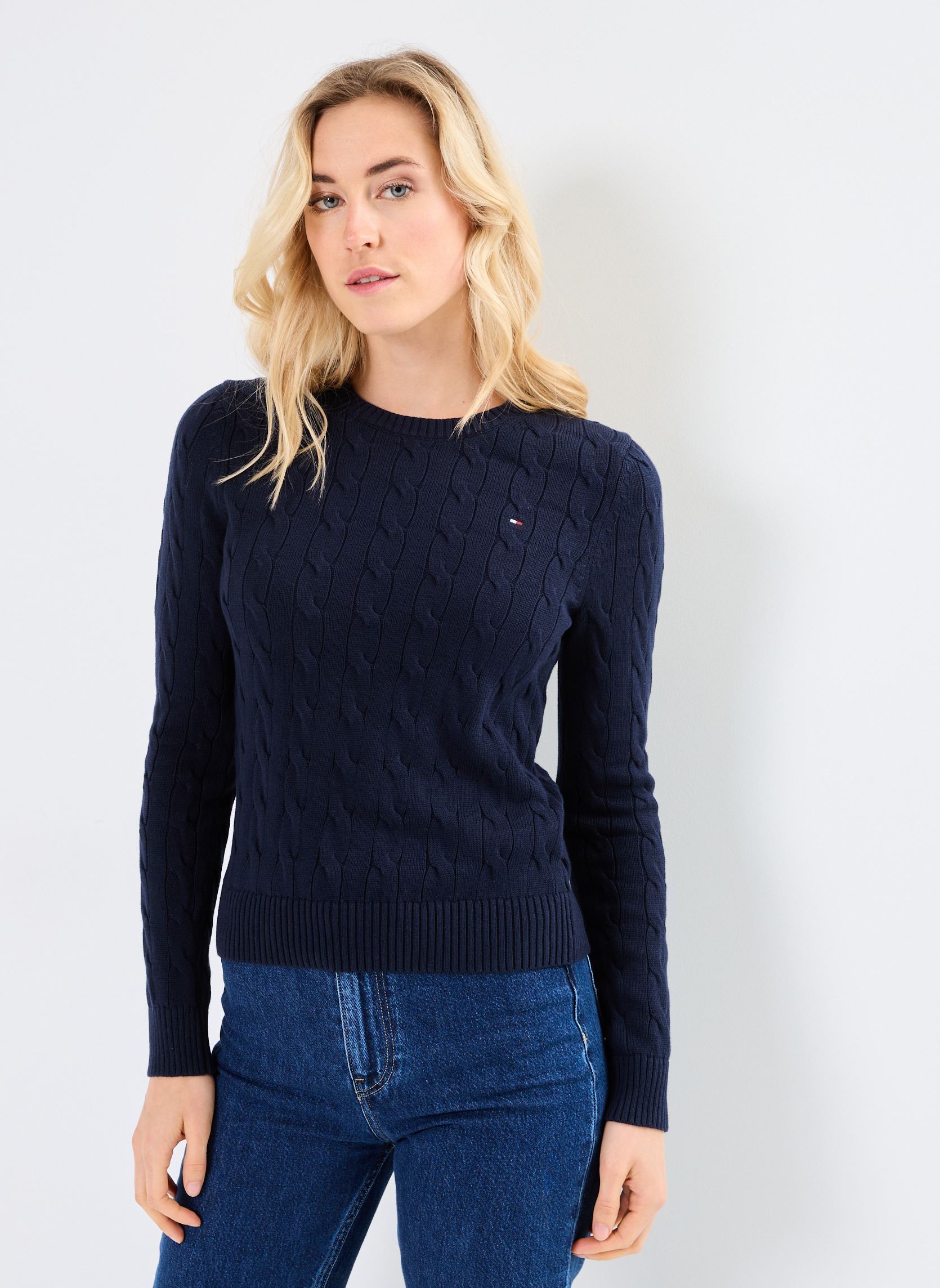 Vêtements Tommy Hilfiger Co Cable Mid Gg Ls C WW0WW45207 pour Accessoires - vue 2