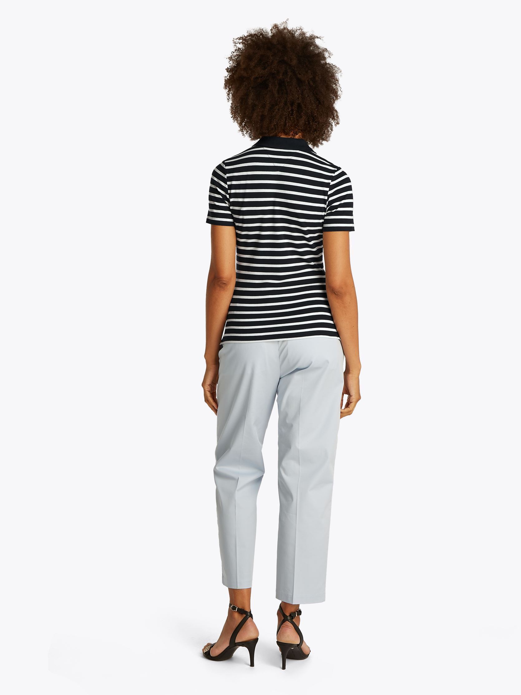 Kurzarm-Poloshirts 1985 Slim Pique Polo WW0WW43225 damen blau Tommy Hilfiger Kurzarm-Poloshirts 1985 Slim Pique Polo WW0WW43225 damen blau DARK NIGHT NAVY/ ECRU STP