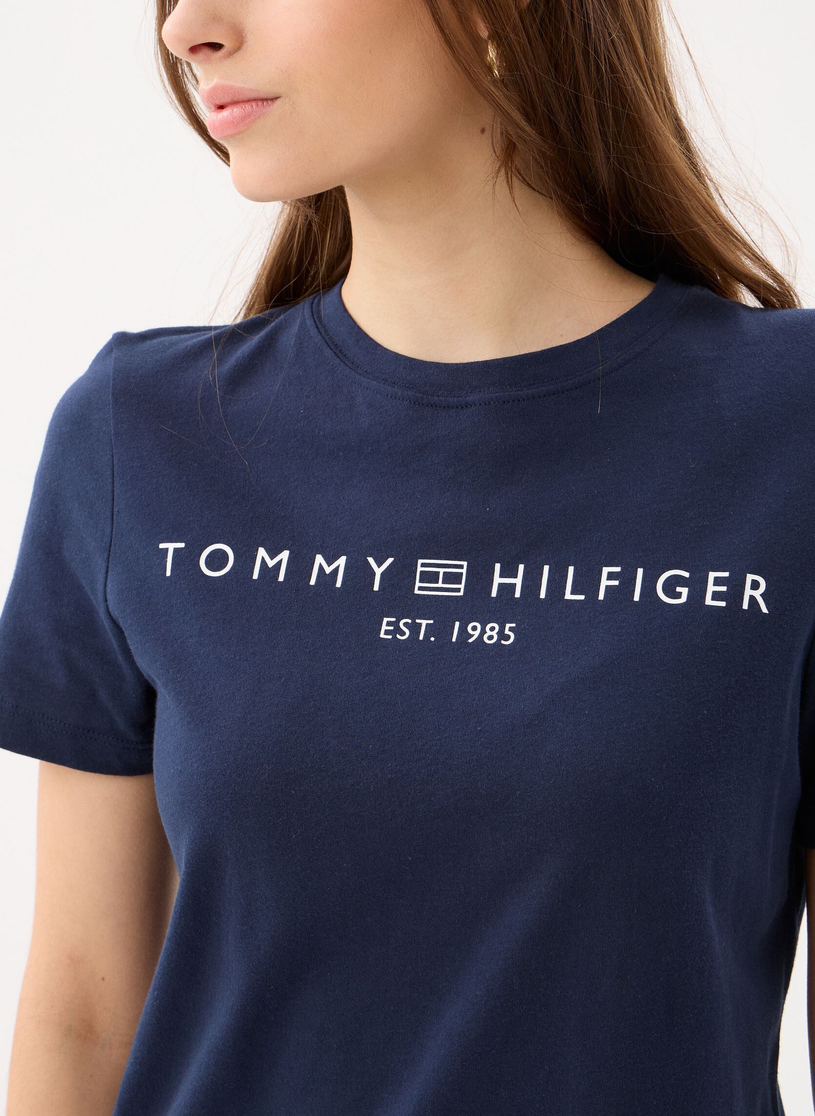 Kurzarm-T-Shirts Reg Corp Logo C-Nk S WW0WW40276 damen blau Tommy Hilfiger Kurzarm-T-Shirts Reg Corp Logo C-Nk S WW0WW40276 damen blau DARK NIGHT NAVY