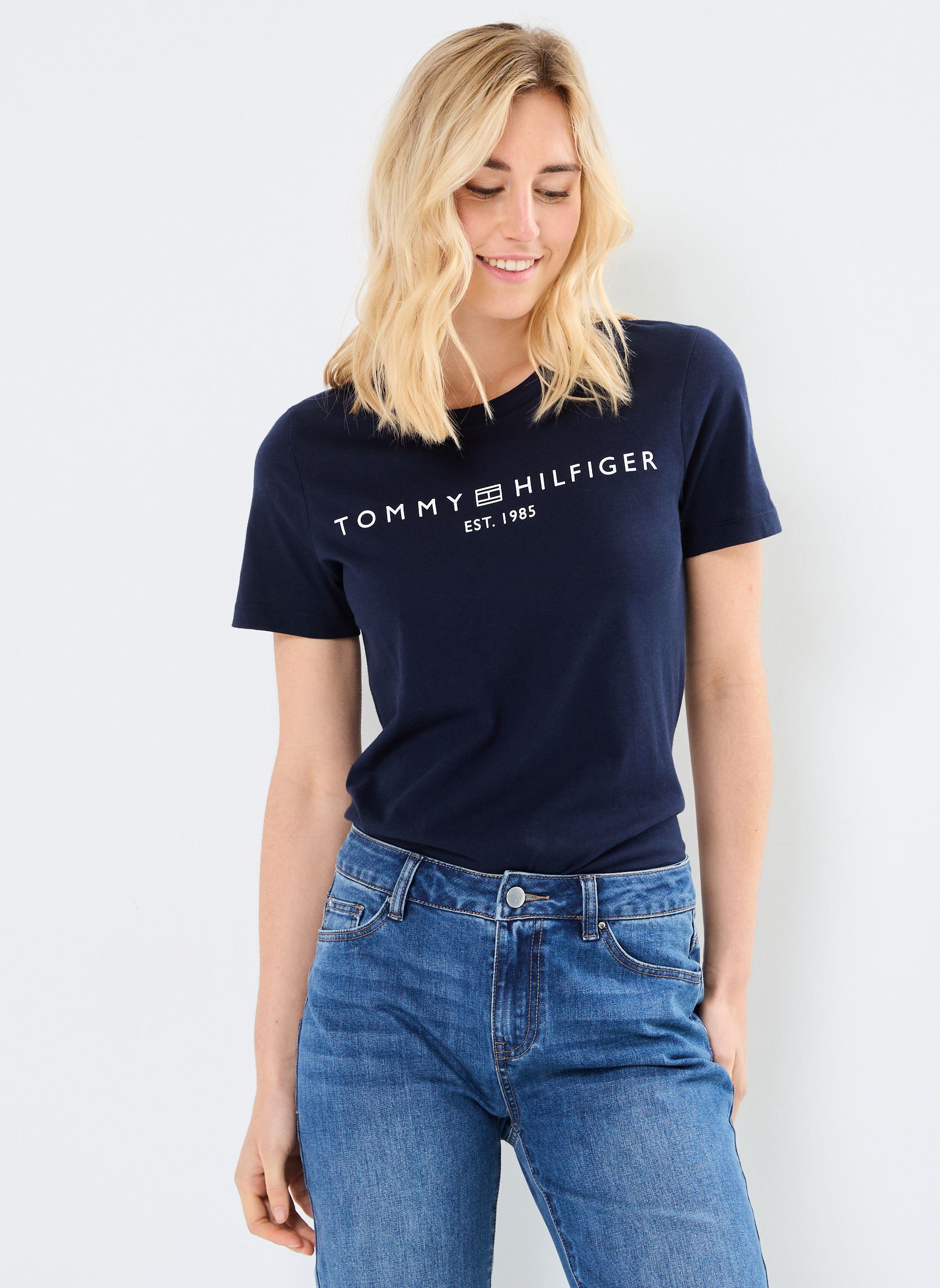 Vêtements Tommy Hilfiger Reg Corp Logo C Nk WW0WW40276 pour Accessoires - vue 4
