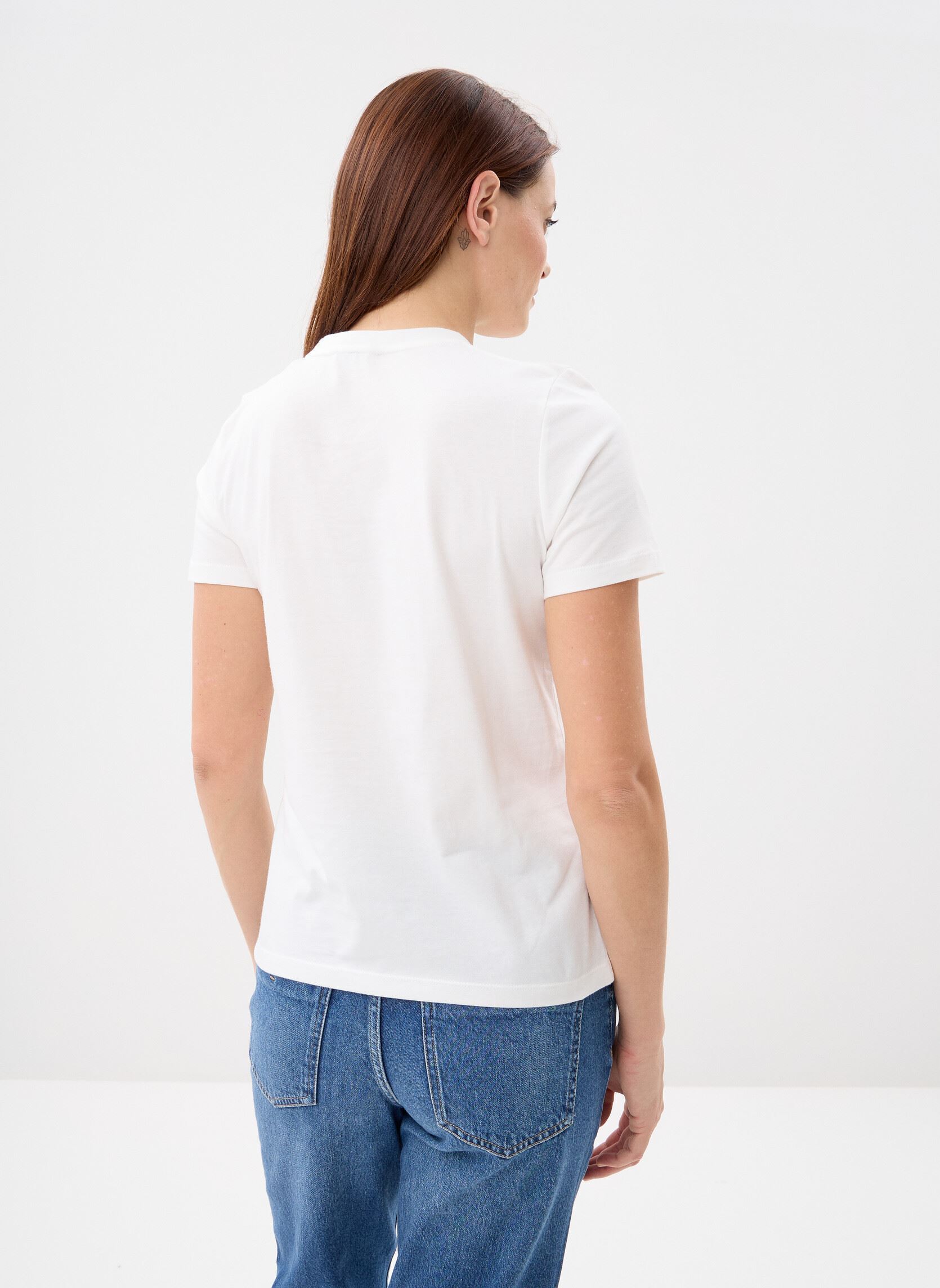 Tee-shirts manches courtes Nos Script Regular C WW0WW43459 femme blanc Tommy Hilfiger Tee-shirts manches courtes Nos Script Regular C WW0WW43459 femme blanc NOS ECRU