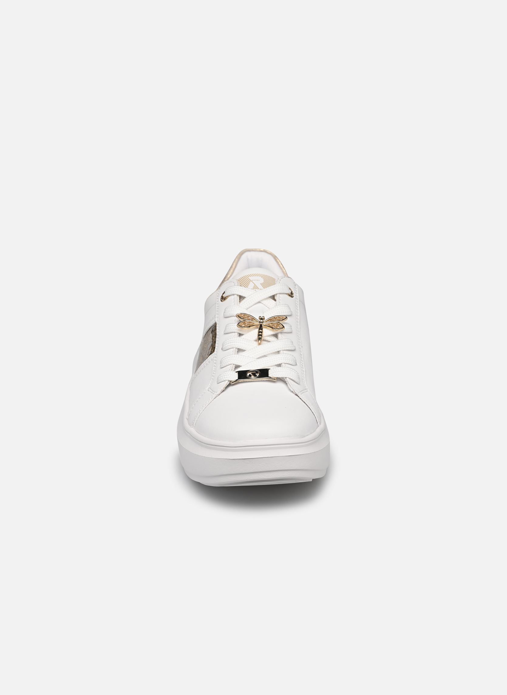 Lage sneakers W1202 dames wit Rieker Lage sneakers W1202 dames wit WEISS/MUSCHEL/GOLD-SILBER