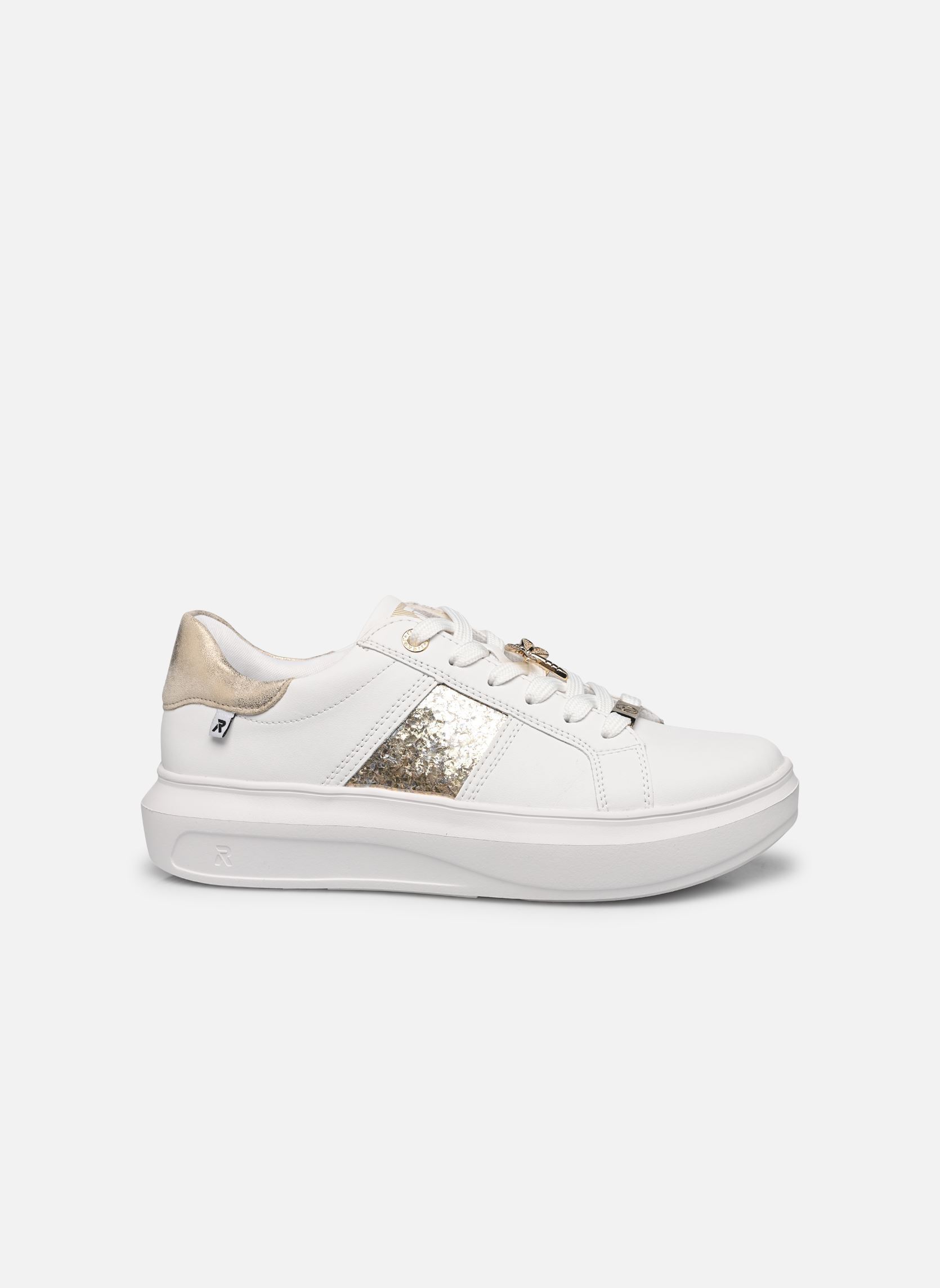 Lage sneakers W1202 dames wit Rieker Lage sneakers W1202 dames wit WEISS/MUSCHEL/GOLD-SILBER