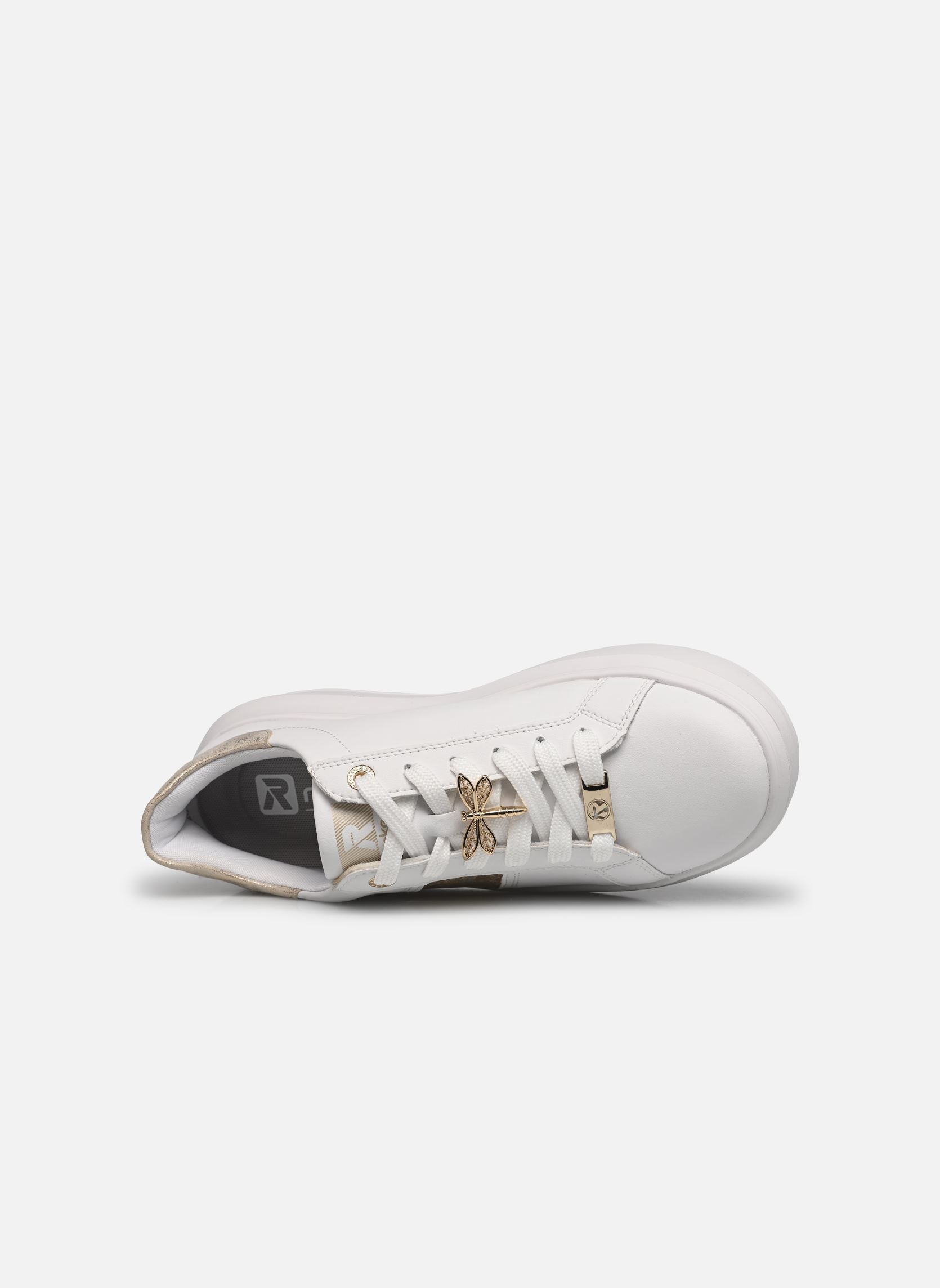 Lage sneakers W1202 dames wit Rieker Lage sneakers W1202 dames wit WEISS/MUSCHEL/GOLD-SILBER