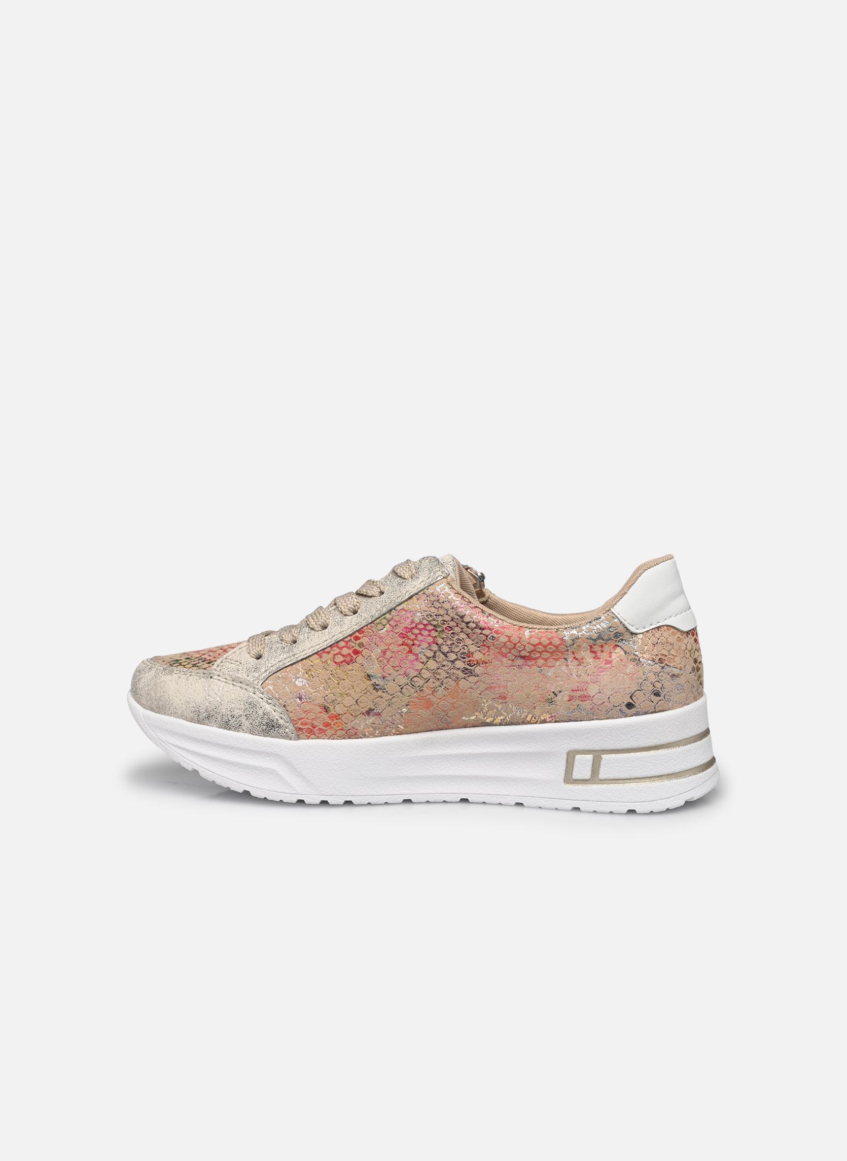 Sleehak sneakers N8103 dames meerkleurig Rieker Sleehak sneakers N8103 dames meerkleurig BEIGE-GOLD/BEIGE-MULTI/WEISS