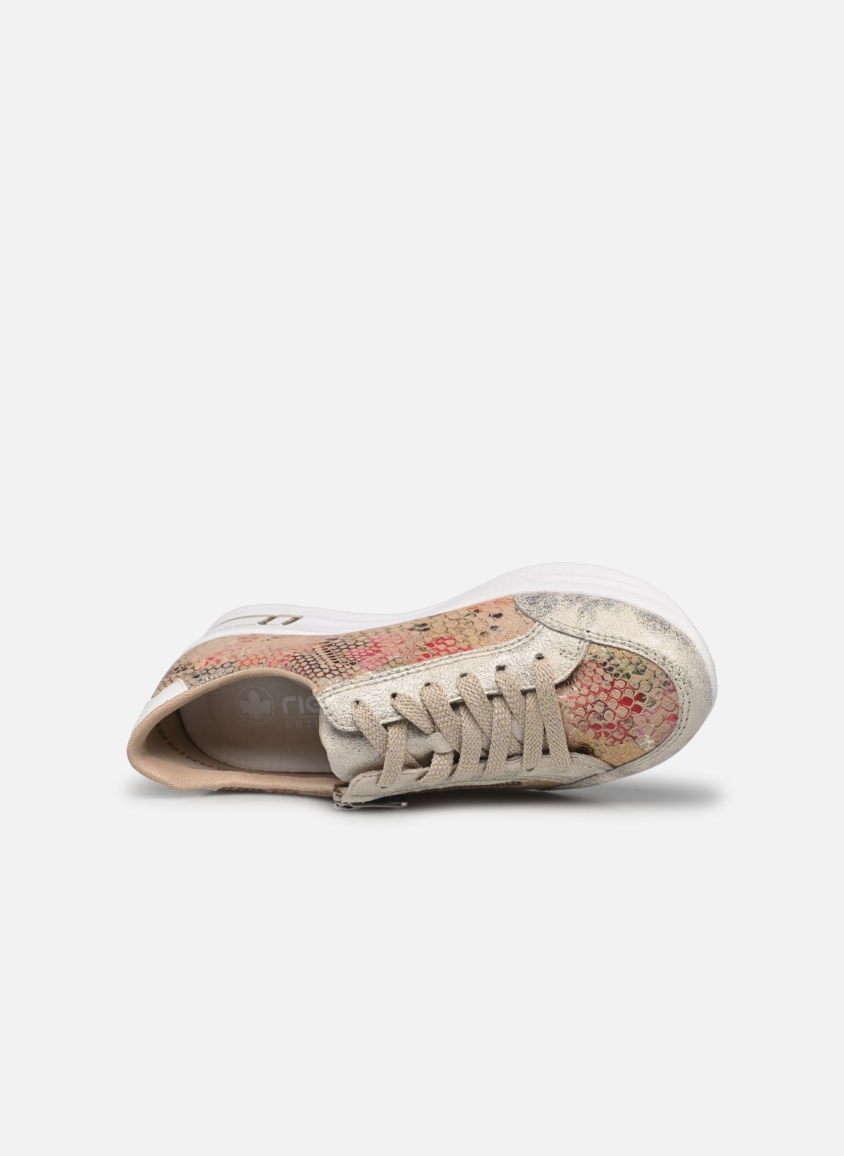 Sleehak sneakers N8103 dames meerkleurig Rieker Sleehak sneakers N8103 dames meerkleurig BEIGE-GOLD/BEIGE-MULTI/WEISS