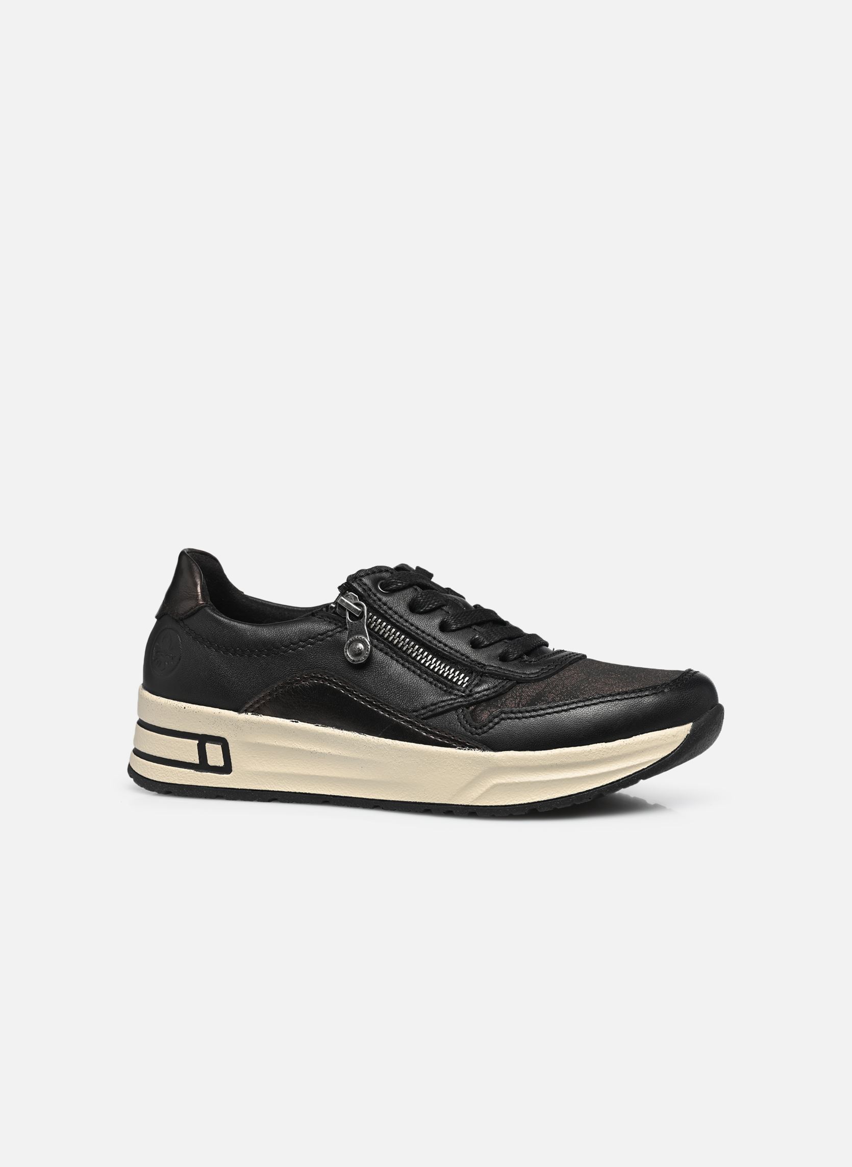 Baskets compensées N8114 femme noir Rieker Baskets compensées N8114 femme noir SCHWARZ/ANTIQUE/ANTIK/SCHWARZ