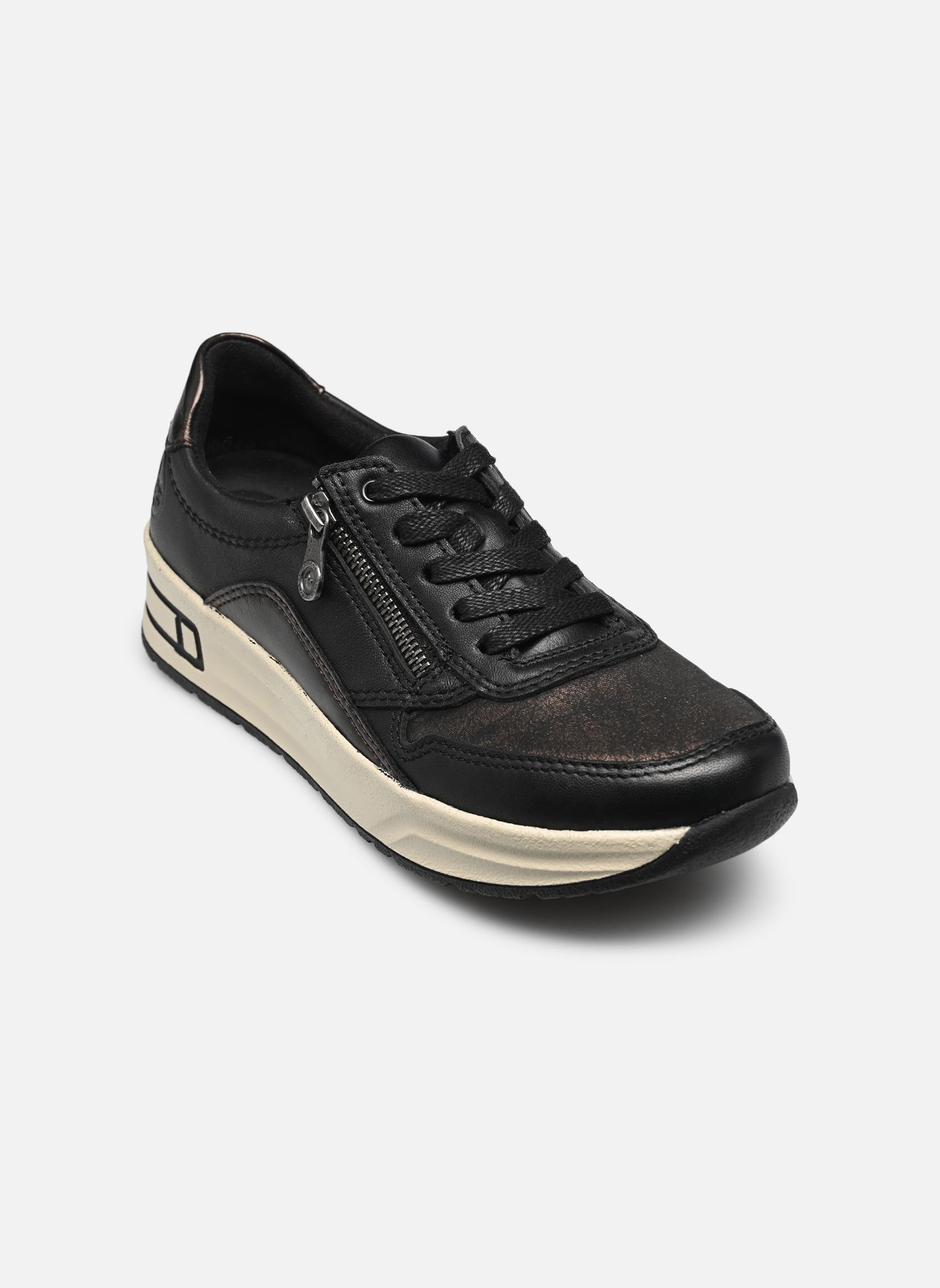 Baskets compensées N8114 femme noir Rieker Baskets compensées N8114 femme noir SCHWARZ/ANTIQUE/ANTIK/SCHWARZ