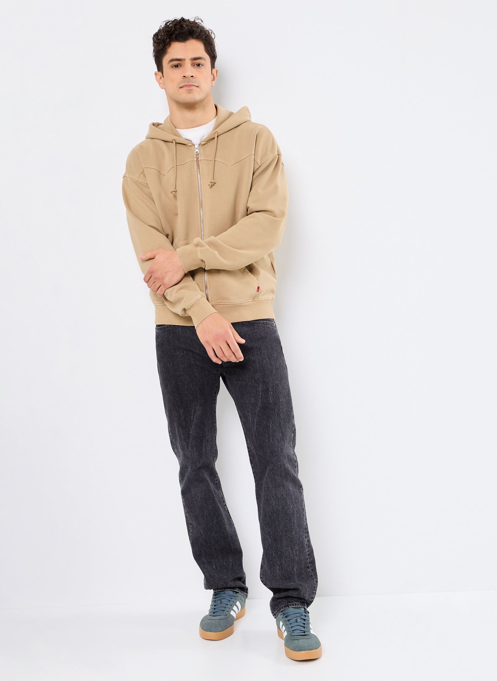 Sweats zippés LOWELL WESTERN FULL ZIP homme marron Levi's Sweats zippés LOWELL WESTERN FULL ZIP homme marron GARMENT DYE HARVEST GOLD