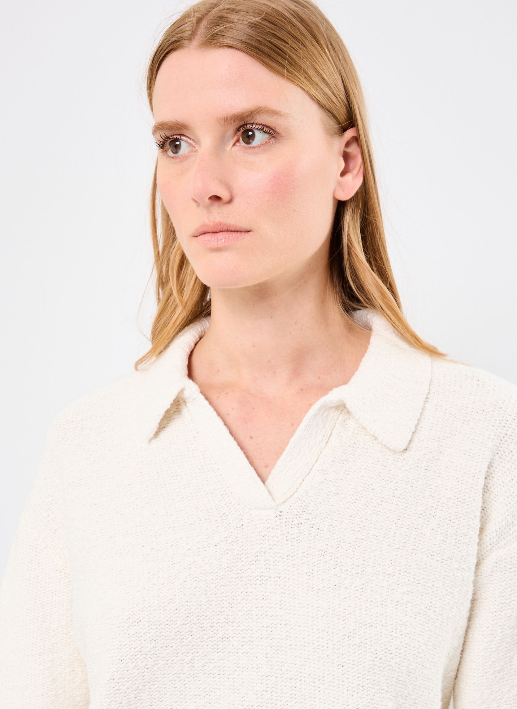 Pullover SATELLITE POLO SWEATER damen weiß Levi's Pullover SATELLITE POLO SWEATER damen weiß EGRET COTTON
