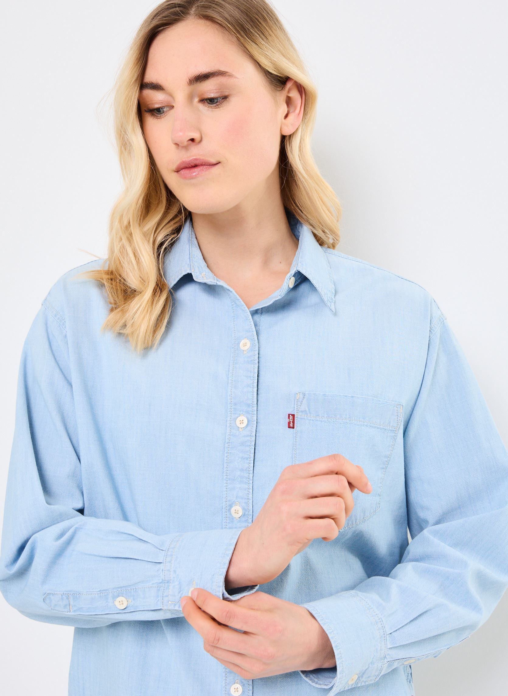 Chemises manches longues HARLIE NEW BF SHIRT femme bleu Levi's Chemises manches longues HARLIE NEW BF SHIRT femme bleu WHERE IS SHE