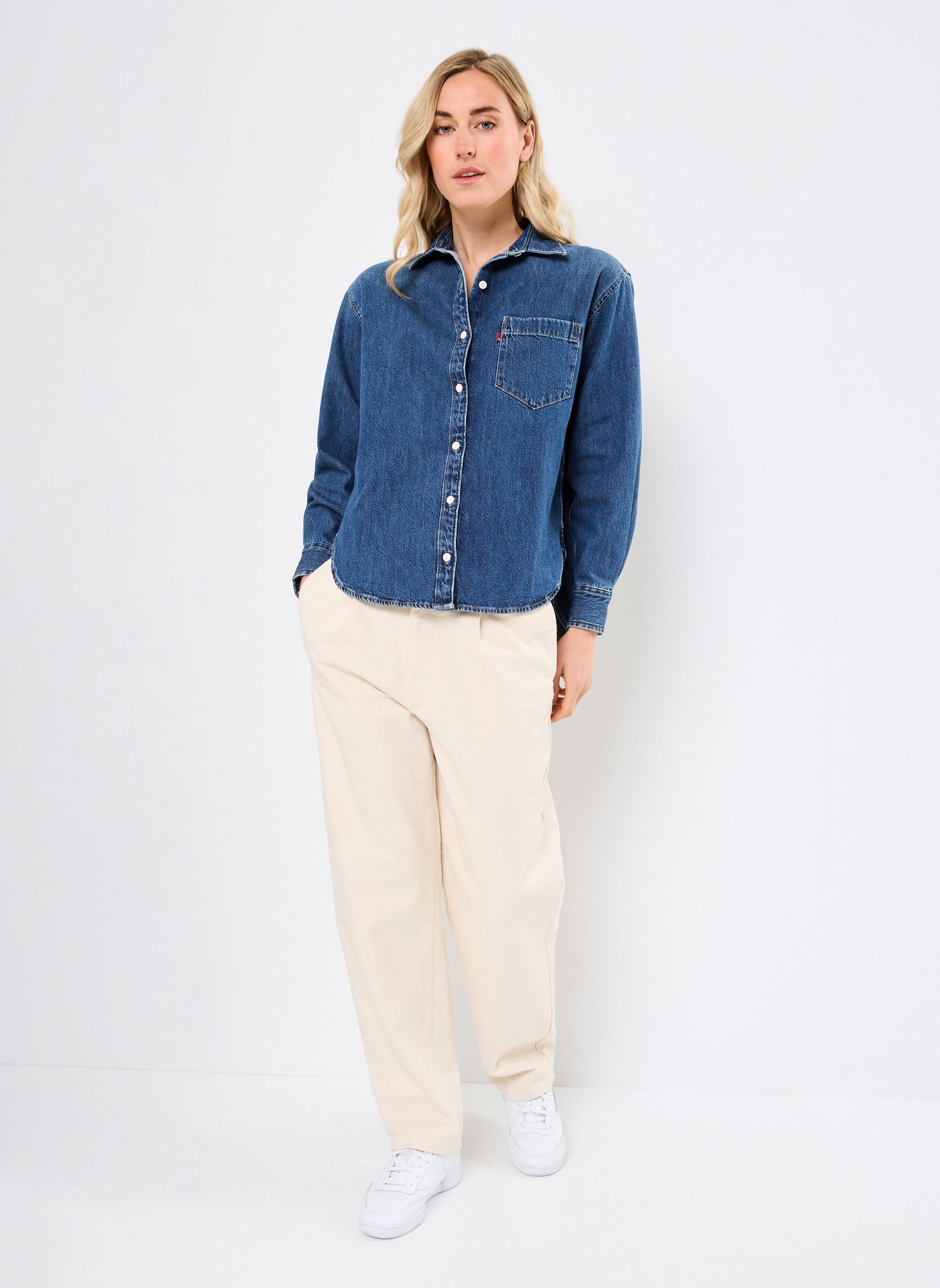 Lange mouw overhemden HARLIE NEW BF SHIRT dames blauw Levi's Lange mouw overhemden HARLIE NEW BF SHIRT dames blauw PLAY AROUND
