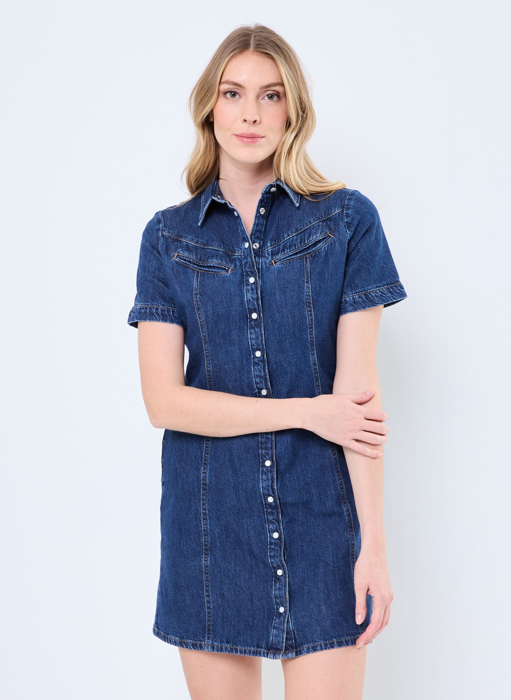 Levi's Jurken RINOA DENIM SS DRESS dames blauw online | Sarenza Nederland