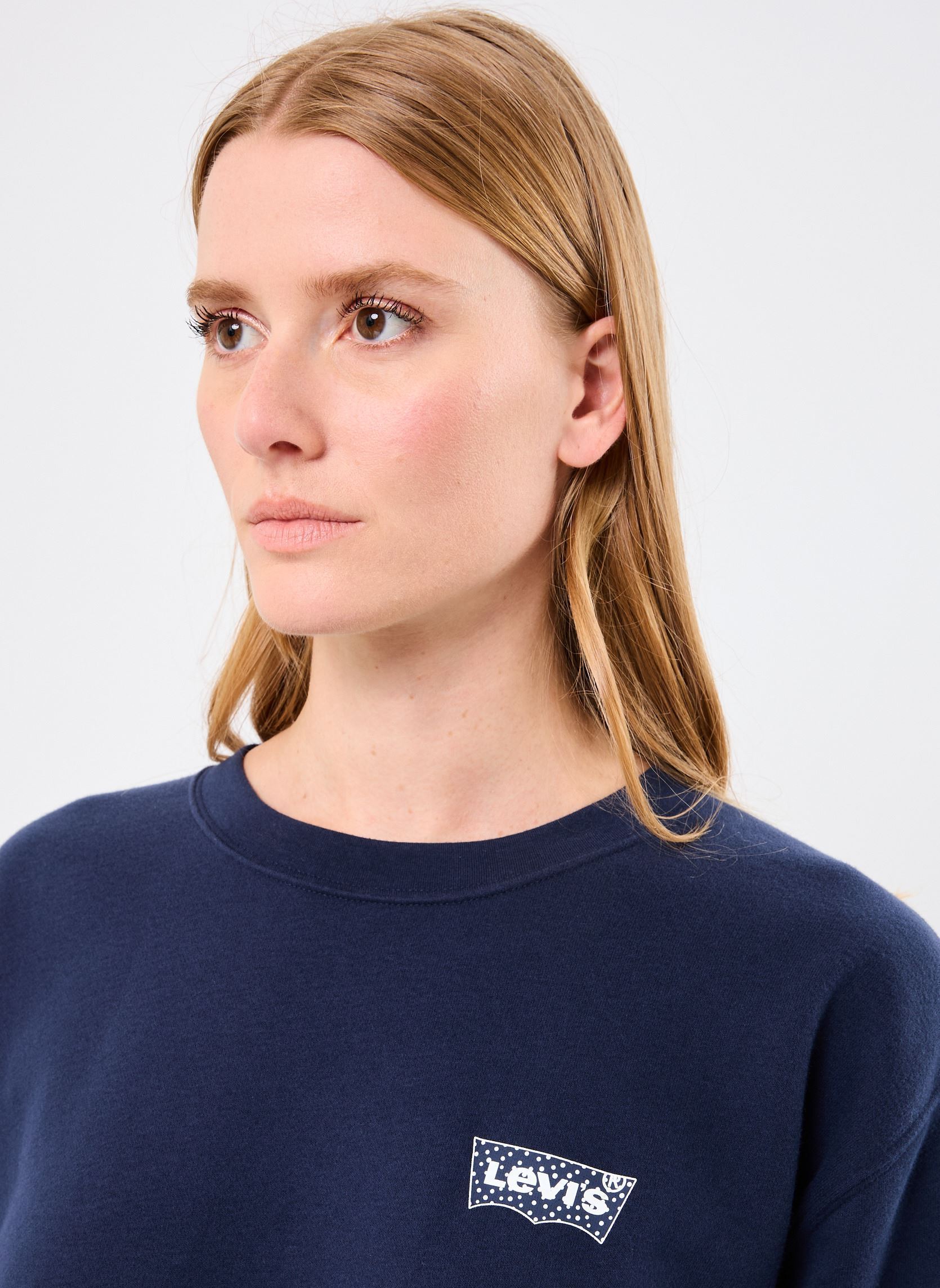 Sweatshirts GR EVERYDAY CREW femme bleu Levi's Sweatshirts GR EVERYDAY CREW femme bleu CREW MAYA FUZZY DOT BW FILL NA