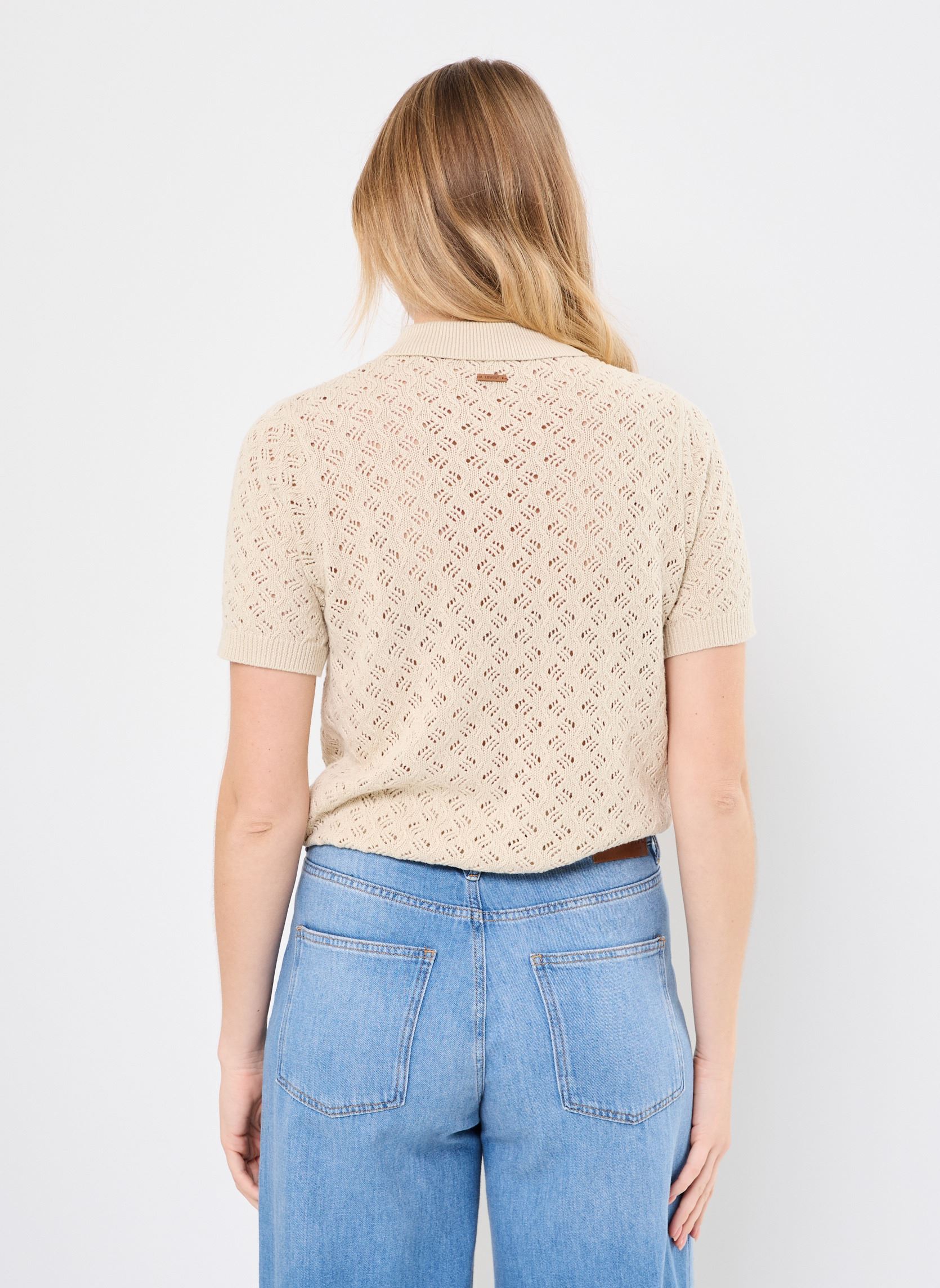 Polos manches courtes LAVENDER POINTELLE POLO femme beige Levi's Polos manches courtes LAVENDER POINTELLE POLO femme beige Oatmeal