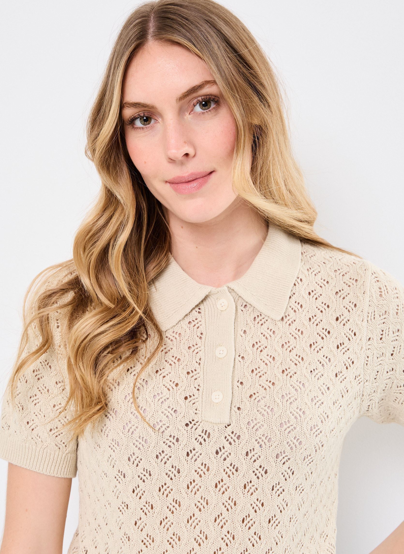 Polos manches courtes LAVENDER POINTELLE POLO femme beige Levi's Polos manches courtes LAVENDER POINTELLE POLO femme beige Oatmeal