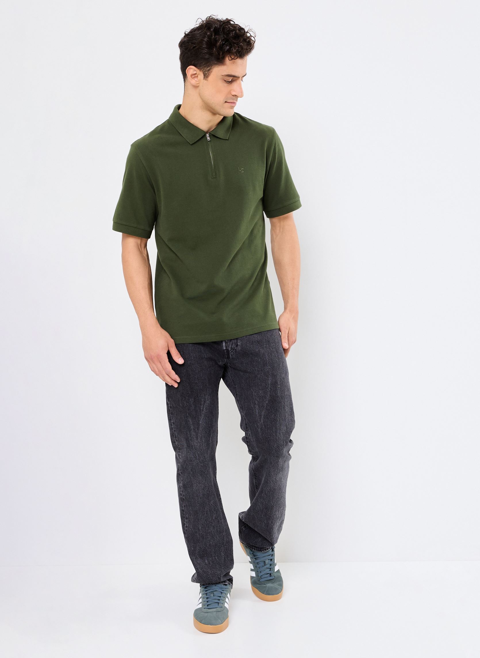 Kurzarm-Poloshirts ZIP POLO herren grün Levi's Kurzarm-Poloshirts ZIP POLO herren grün Kombu Green