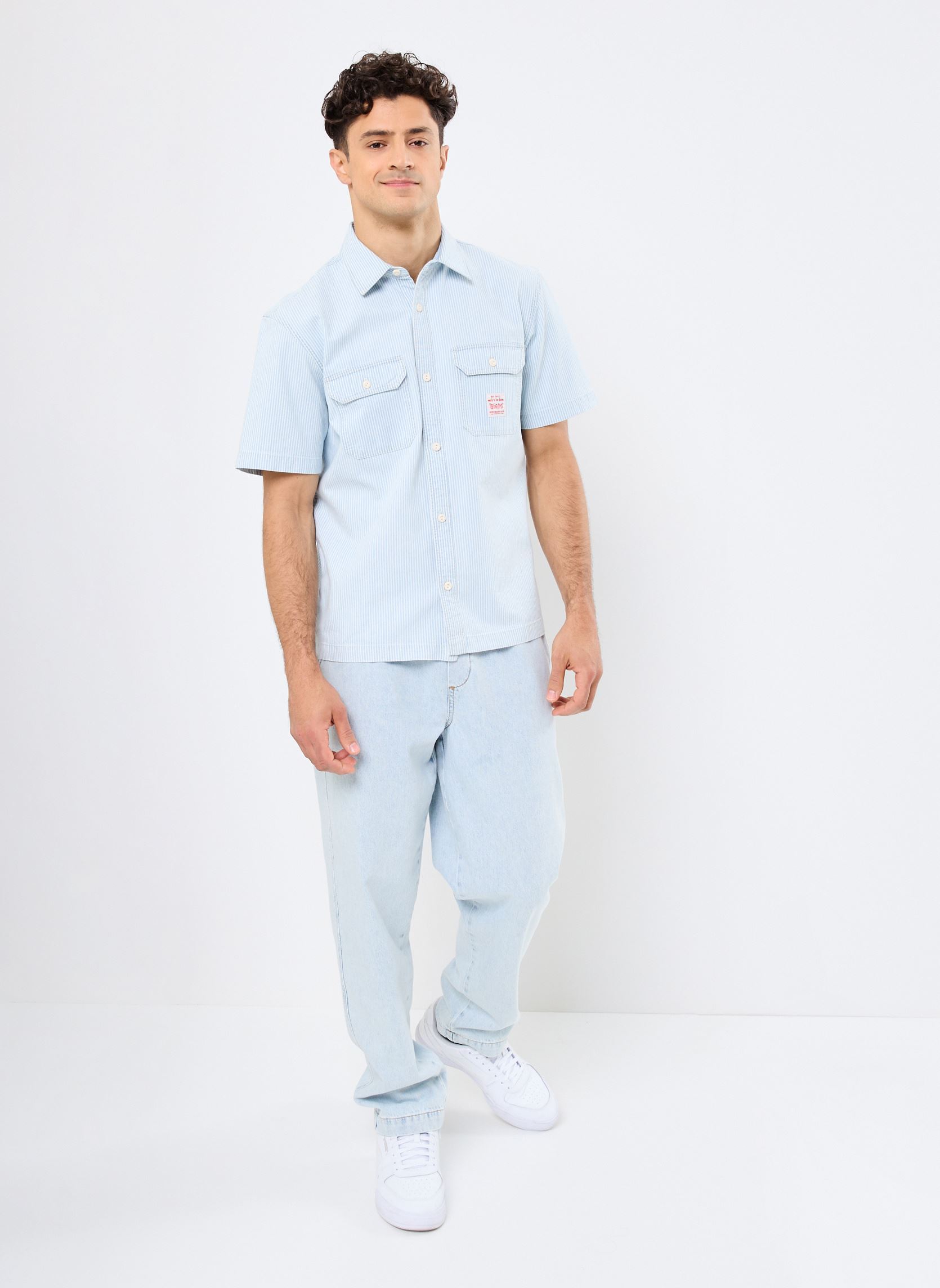 Hemden SS DALTON WORKER WW herren blau Levi's Hemden SS DALTON WORKER WW herren blau LENOX BLEACHED RAILROAD STRIPE