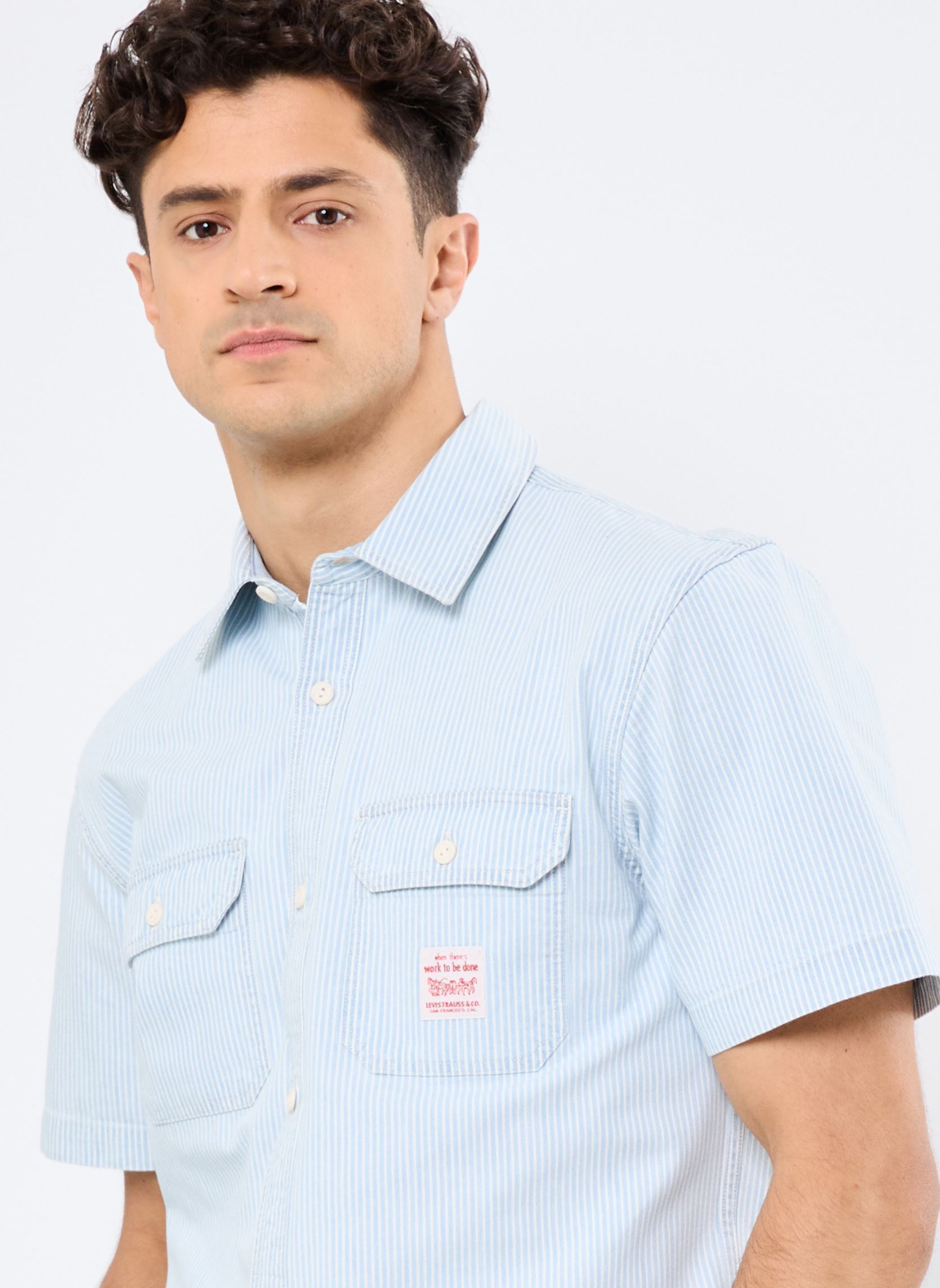 Hemden SS DALTON WORKER WW herren blau Levi's Hemden SS DALTON WORKER WW herren blau LENOX BLEACHED RAILROAD STRIPE
