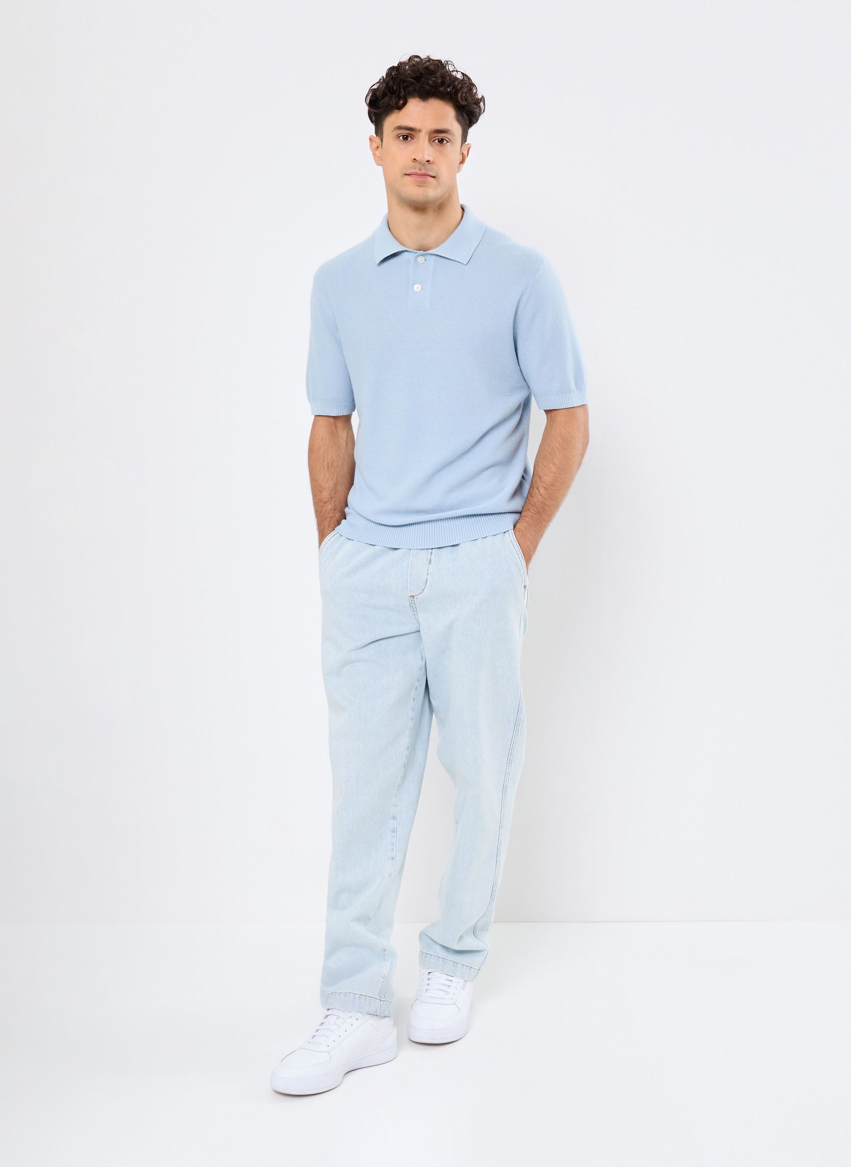 Kurzarm-Poloshirts SWEATER KNIT POLO herren blau Levi's Kurzarm-Poloshirts SWEATER KNIT POLO herren blau LINEN SEED STITCH NIAGARA MIST