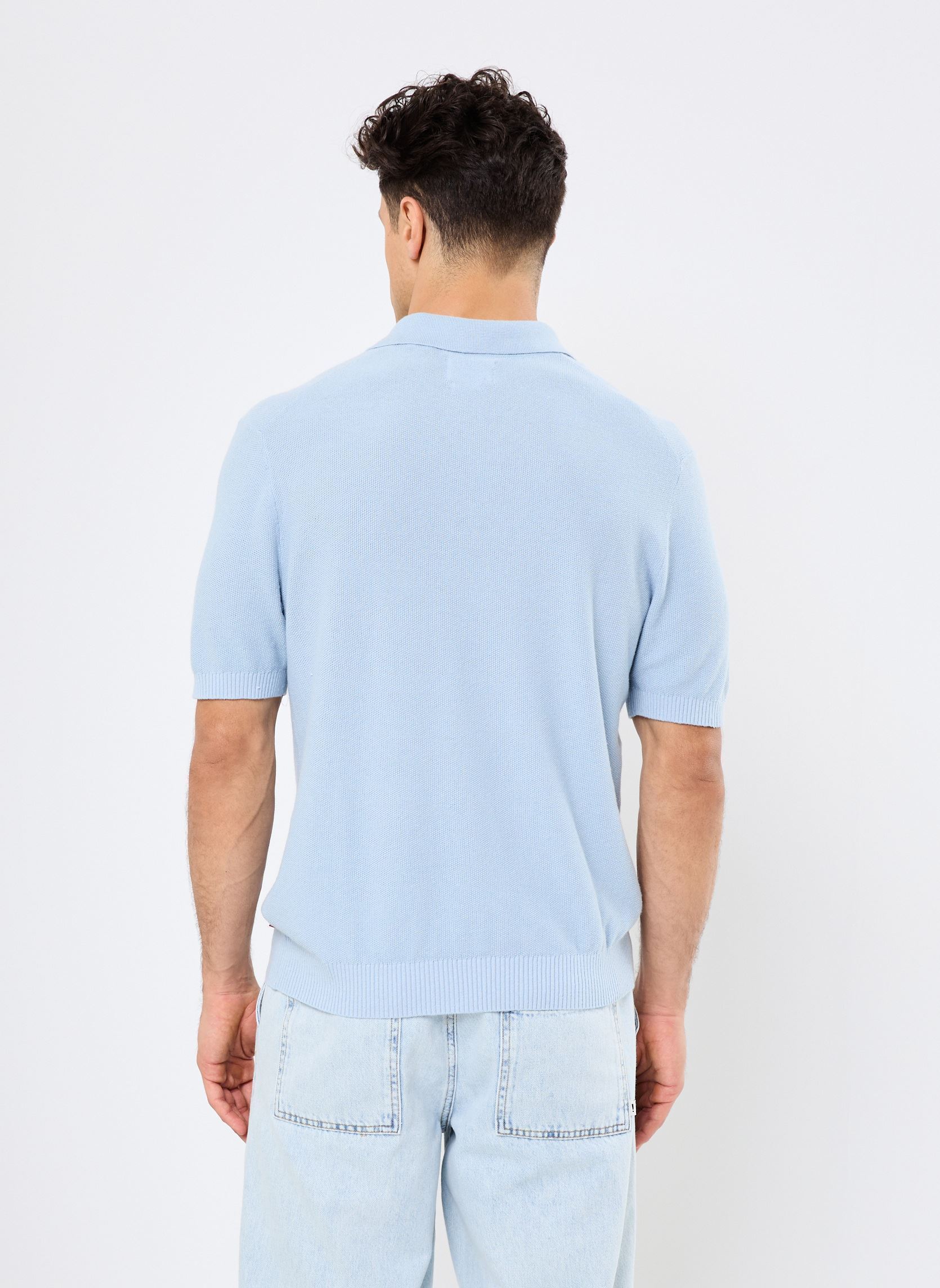 Kurzarm-Poloshirts SWEATER KNIT POLO herren blau Levi's Kurzarm-Poloshirts SWEATER KNIT POLO herren blau LINEN SEED STITCH NIAGARA MIST