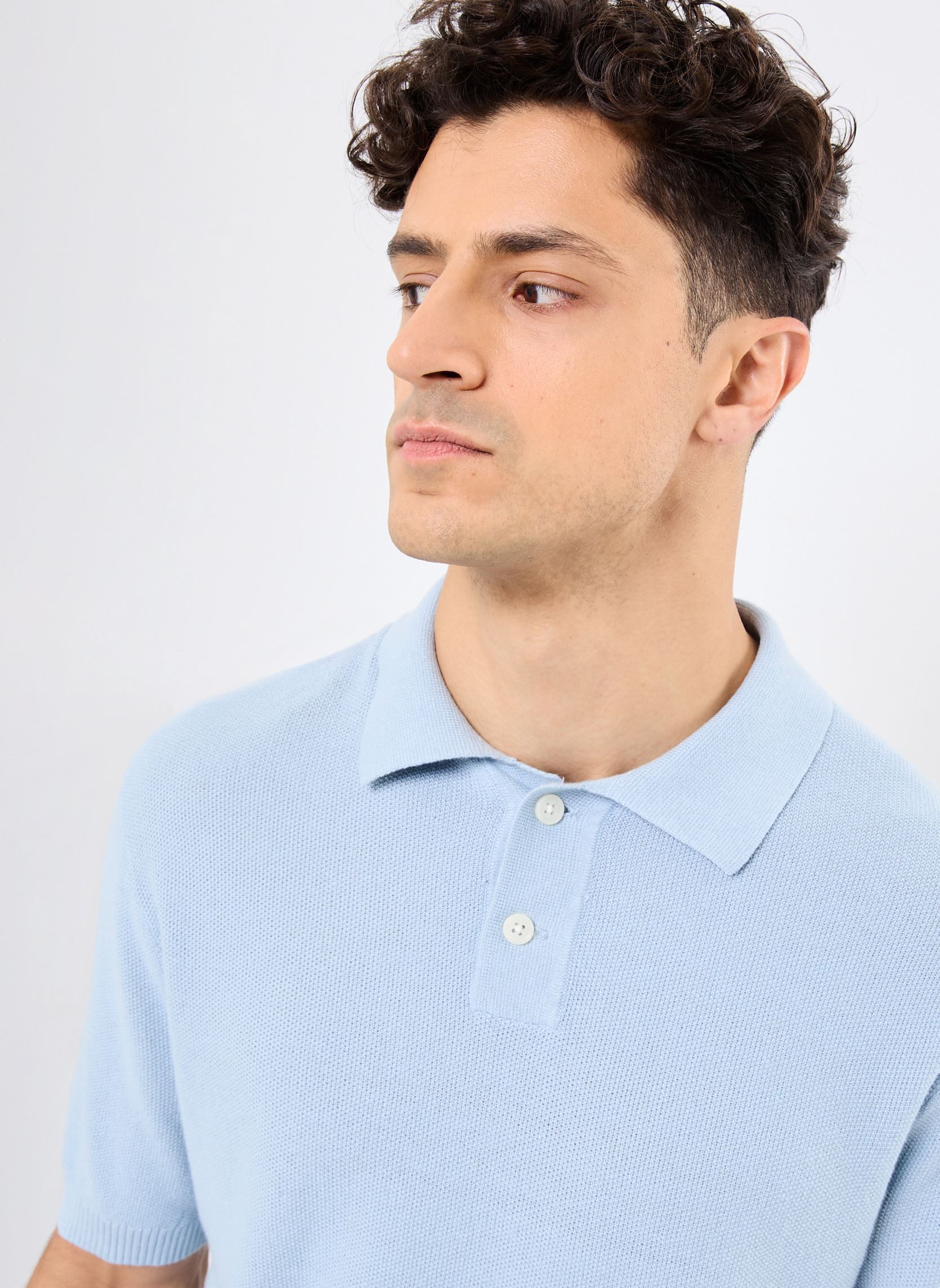 Kurzarm-Poloshirts SWEATER KNIT POLO herren blau Levi's Kurzarm-Poloshirts SWEATER KNIT POLO herren blau LINEN SEED STITCH NIAGARA MIST