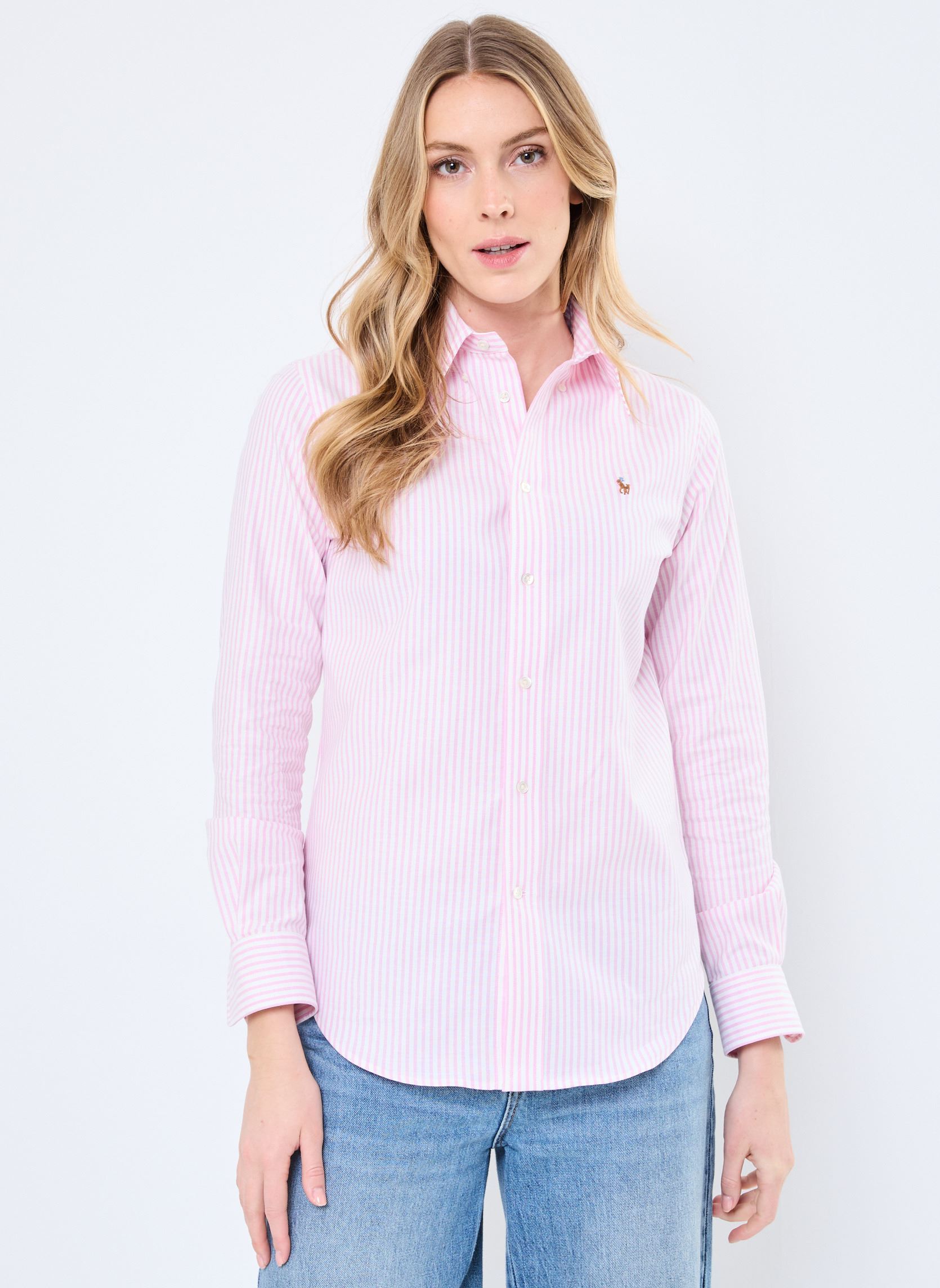 Vêtements Polo Ralph Lauren Ls Brkn St Long Sleeve Button Front Shirt pour Accessoires - vue 2