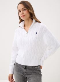 Pulls Pull demi-zippé en coton torsadé 2119634 femme blanc