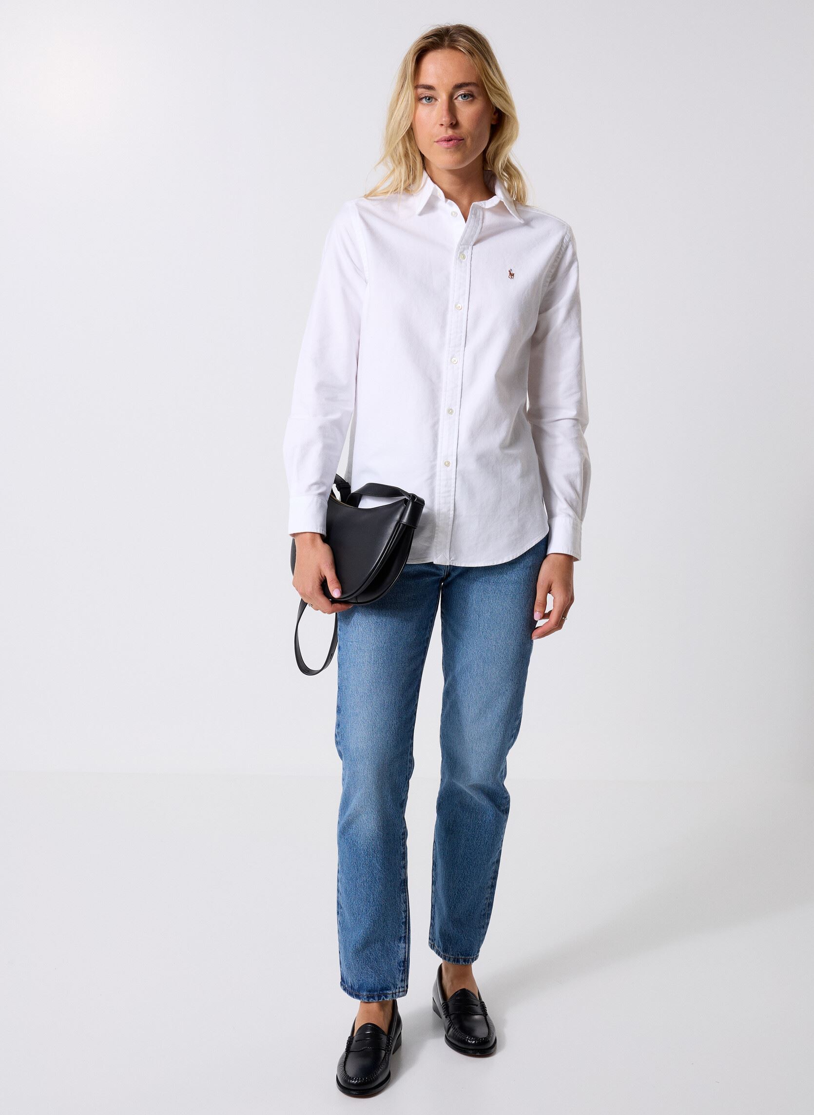 Chemises manches longues Classic-Long Sleeve-Button Front Shirt femme blanc Polo Ralph Lauren Chemises manches longues Classic-Long Sleeve-Button Front Shirt femme blanc BSR WHITE