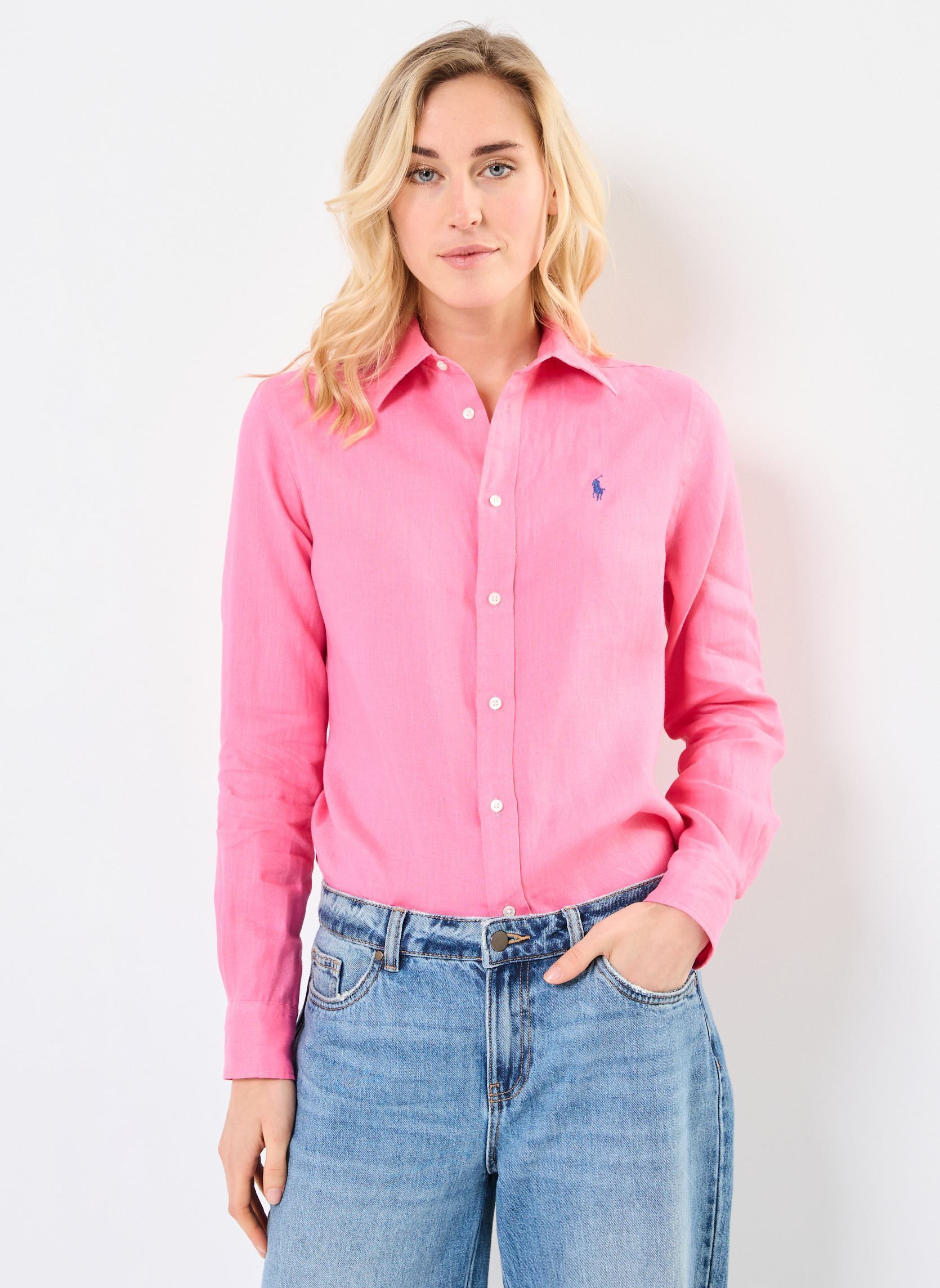 Vêtements Polo Ralph Lauren Classic Long Sleeve Button Front Shirt 211970730 pour Accessoires - vue 3