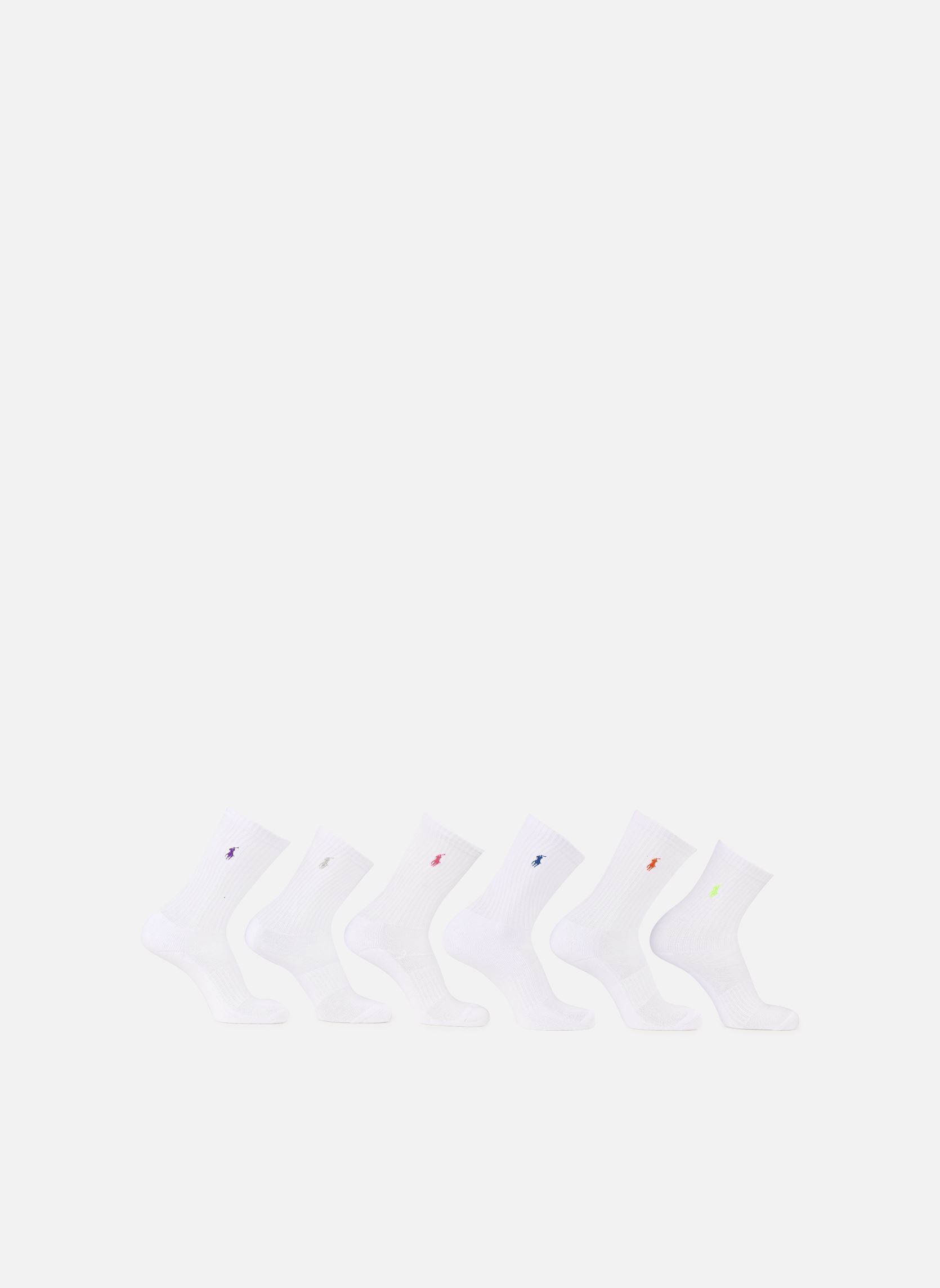 Chaussettes Crw Sprt 6Pk-Crew Sock-6 Pack femme blanc Polo Ralph Lauren Chaussettes Crw Sprt 6Pk-Crew Sock-6 Pack femme blanc WHITE ASSORTED