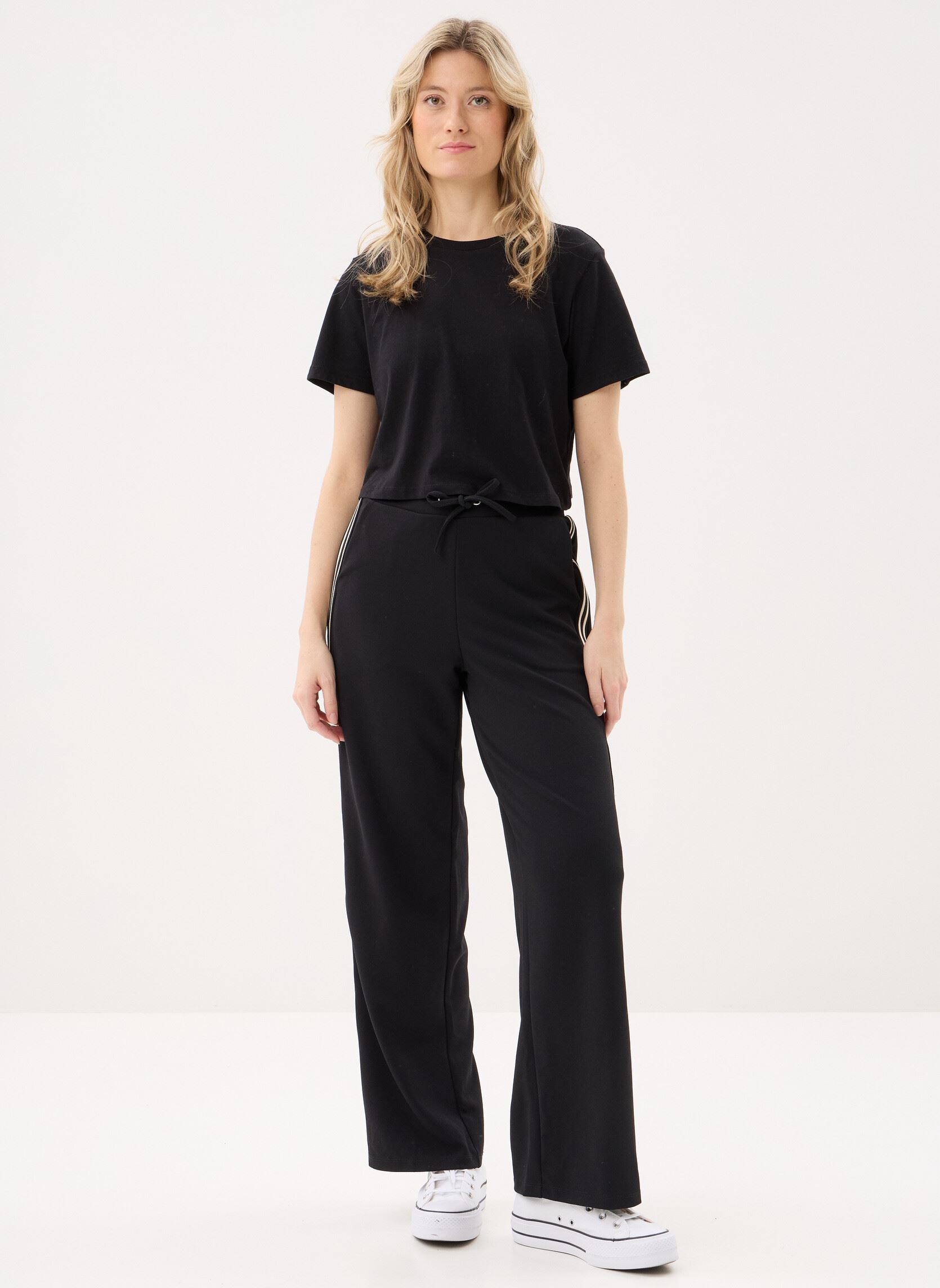 Wijde broeken PANTALON-CITY dames zwart MADE BY Wijde broeken PANTALON-CITY dames zwart JET BLACK