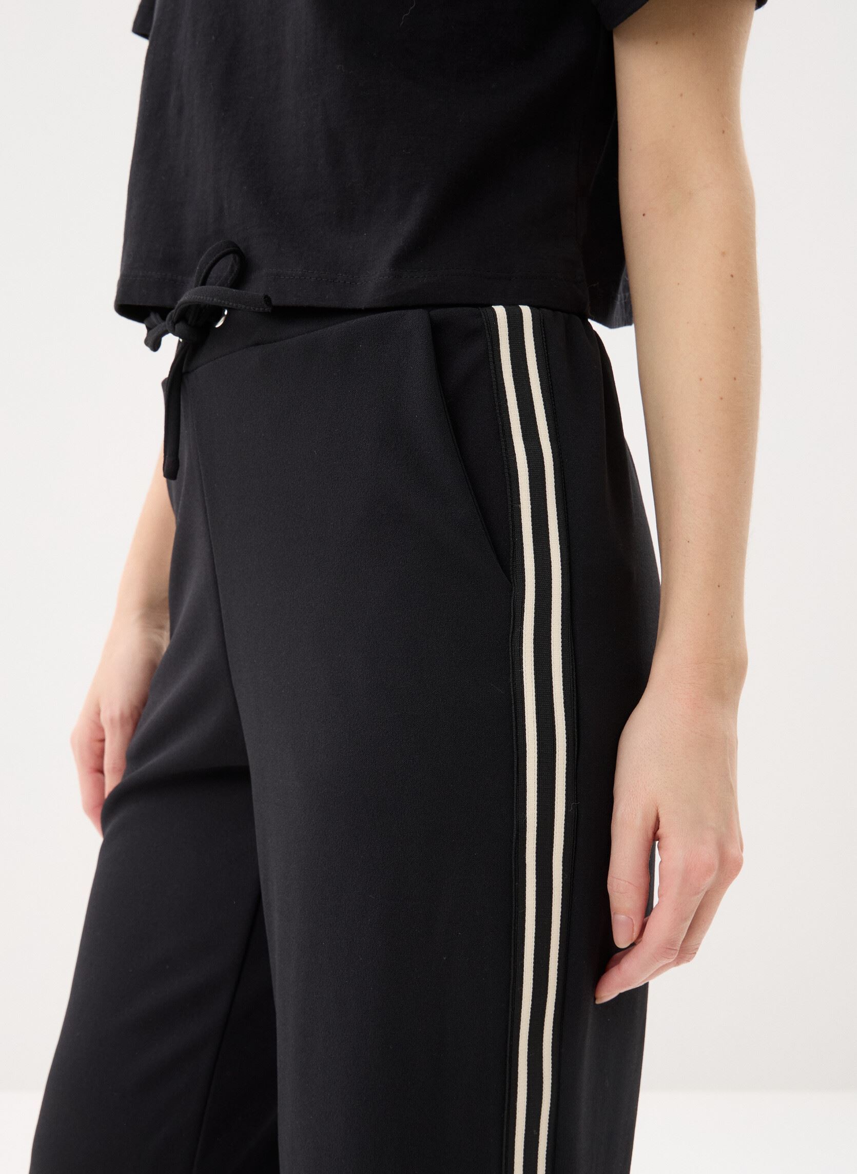 Wijde broeken PANTALON-CITY dames zwart MADE BY Wijde broeken PANTALON-CITY dames zwart JET BLACK