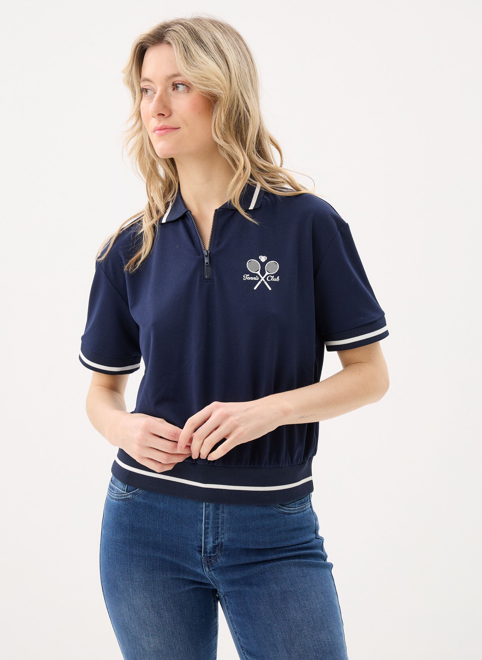 Polo a maniche corte TENNIS-POLO donna blu MADE BY Polo a maniche corte TENNIS-POLO donna blu NAVY BLAZER