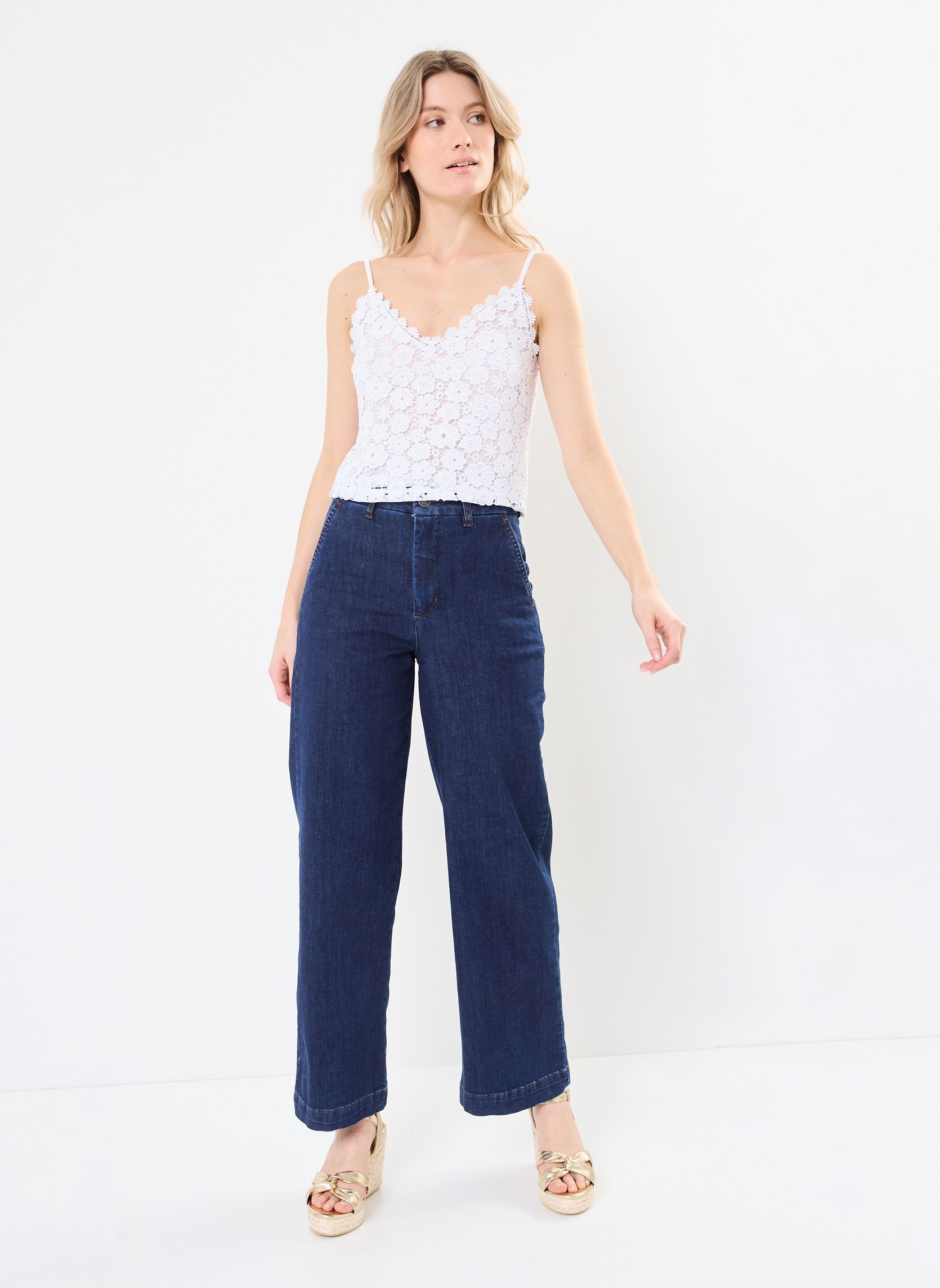 Hemdjes DEBARDEUR-MACRAME dames wit MADE BY Hemdjes DEBARDEUR-MACRAME dames wit Bright white