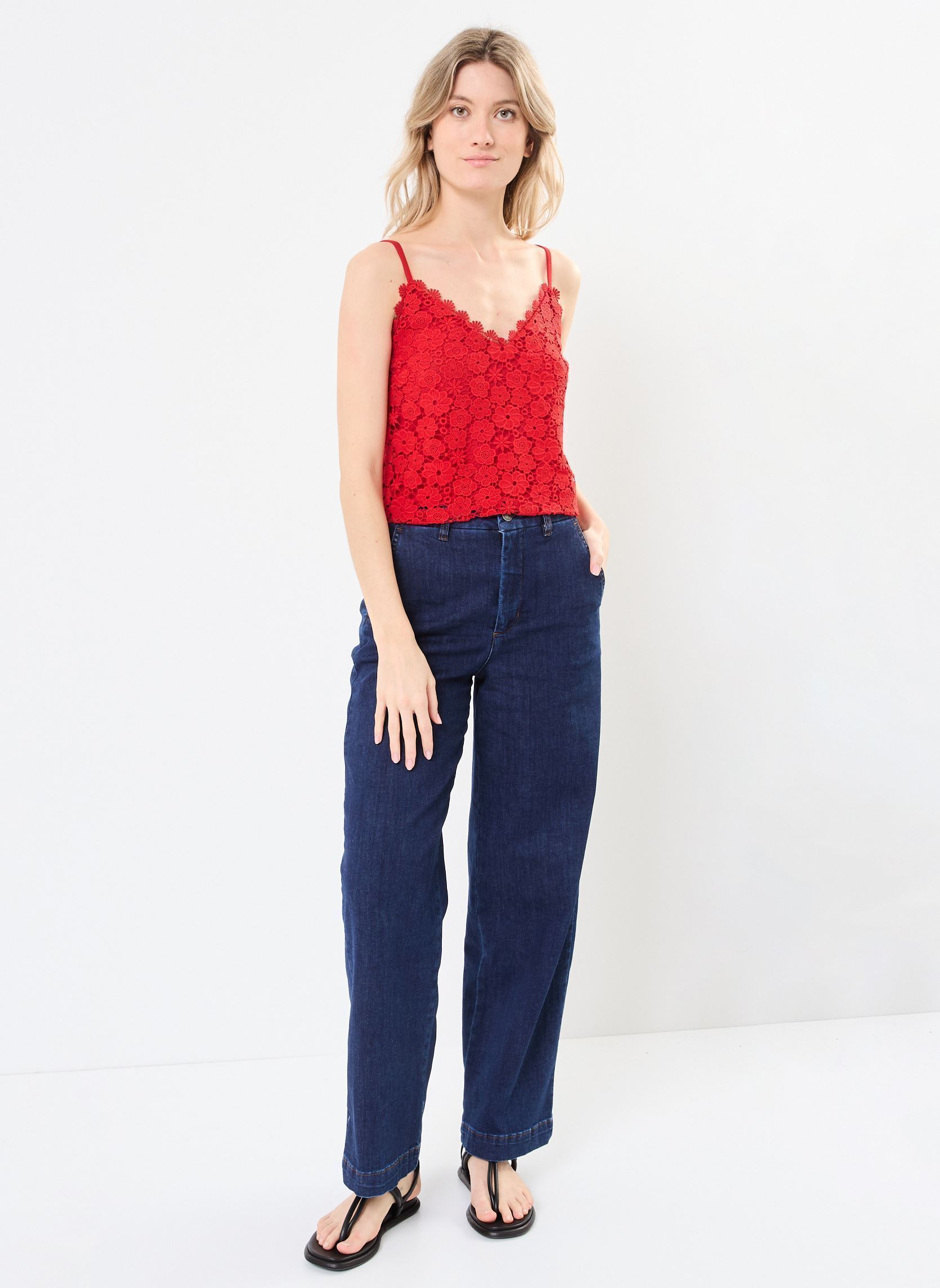 Tanktops DEBARDEUR-MACRAME damen rot MADE BY Tanktops DEBARDEUR-MACRAME damen rot TRUE RED