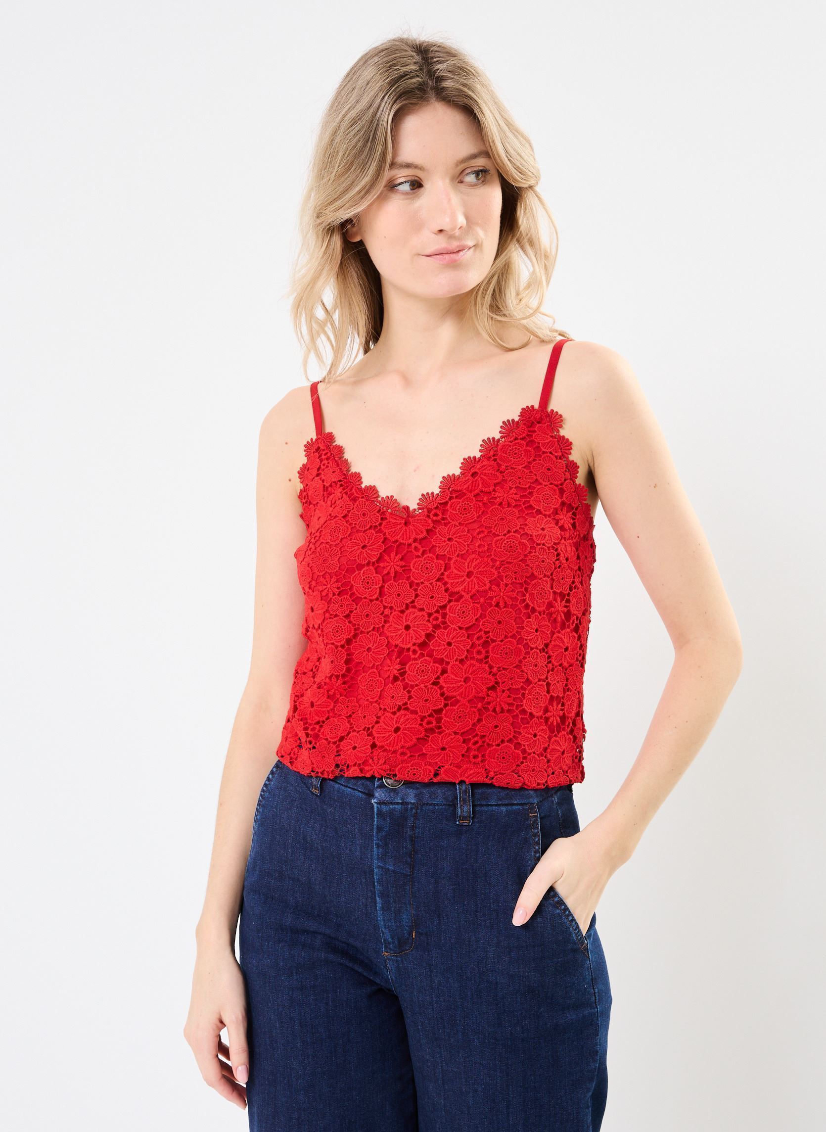 Tanktops DEBARDEUR-MACRAME damen rot MADE BY Tanktops DEBARDEUR-MACRAME damen rot TRUE RED