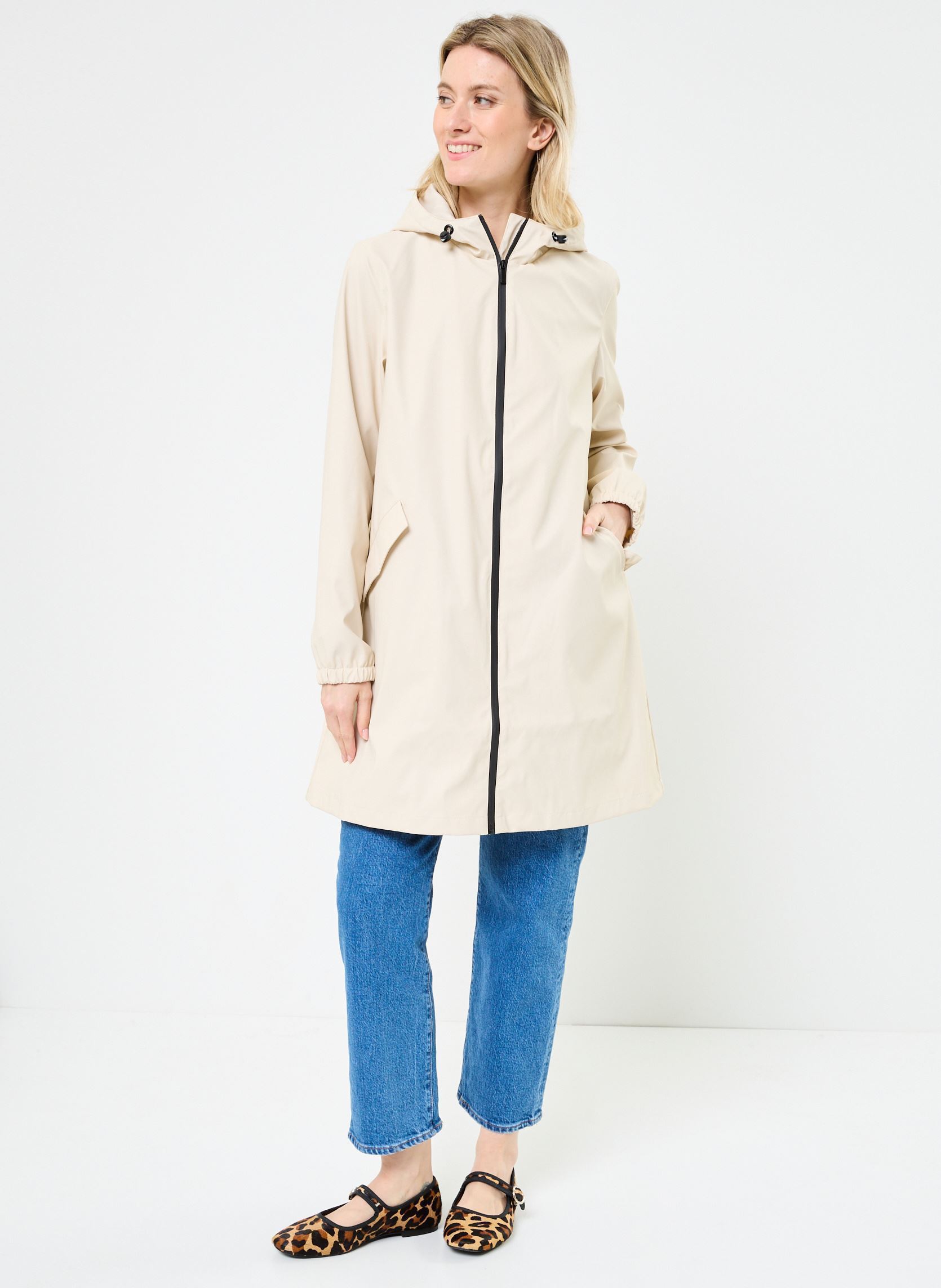 Vestes imperméable VESTE-IMPERMEABLE femme beige MADE BY Vestes imperméable VESTE-IMPERMEABLE femme beige ANTIQUE WHITE