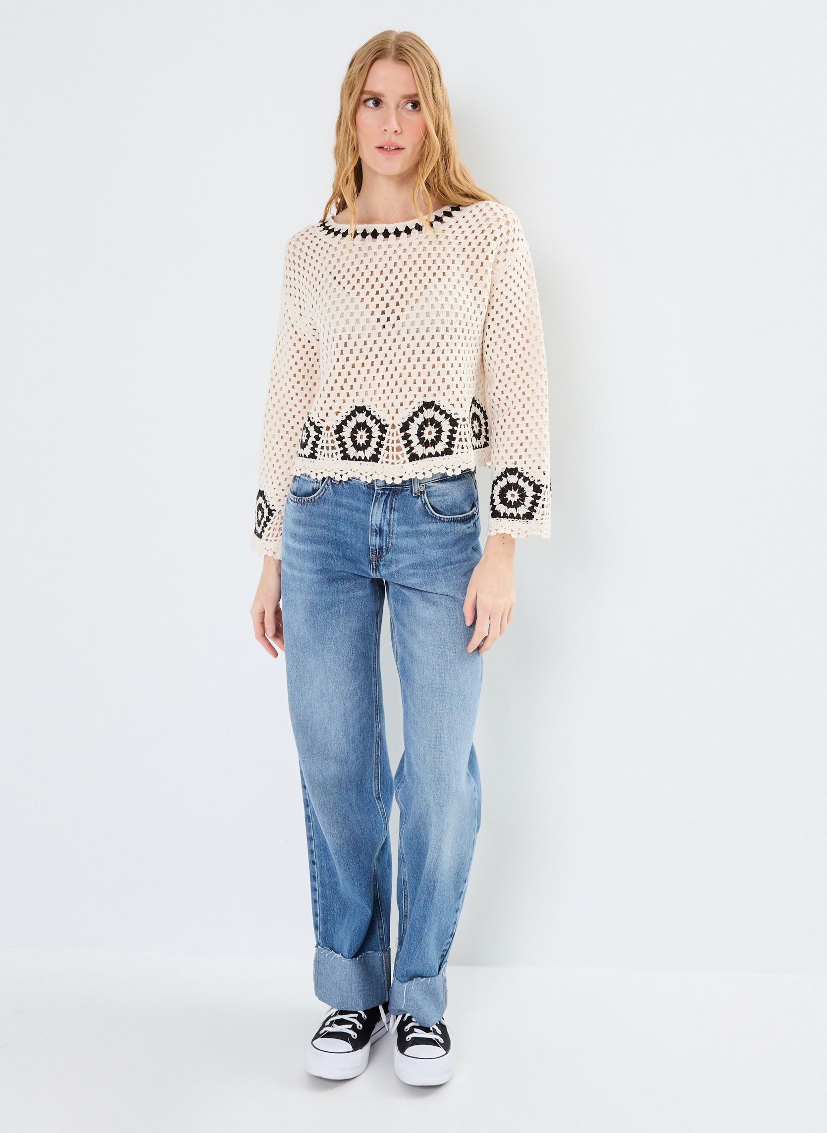 Pulls MACRAME femme beige MADE BY Pulls MACRAME femme beige Oat Milk