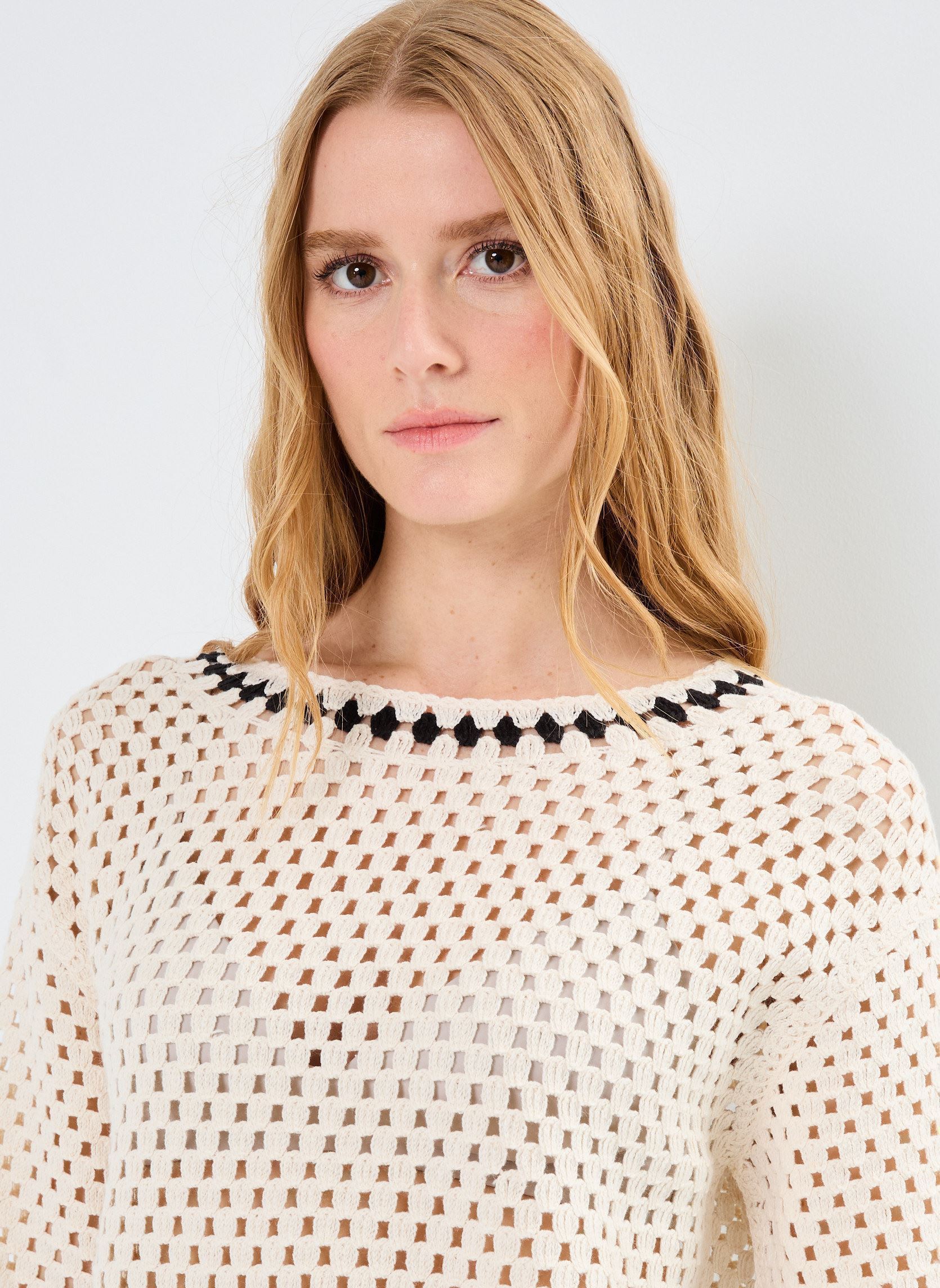 Pulls MACRAME femme beige MADE BY Pulls MACRAME femme beige Oat Milk