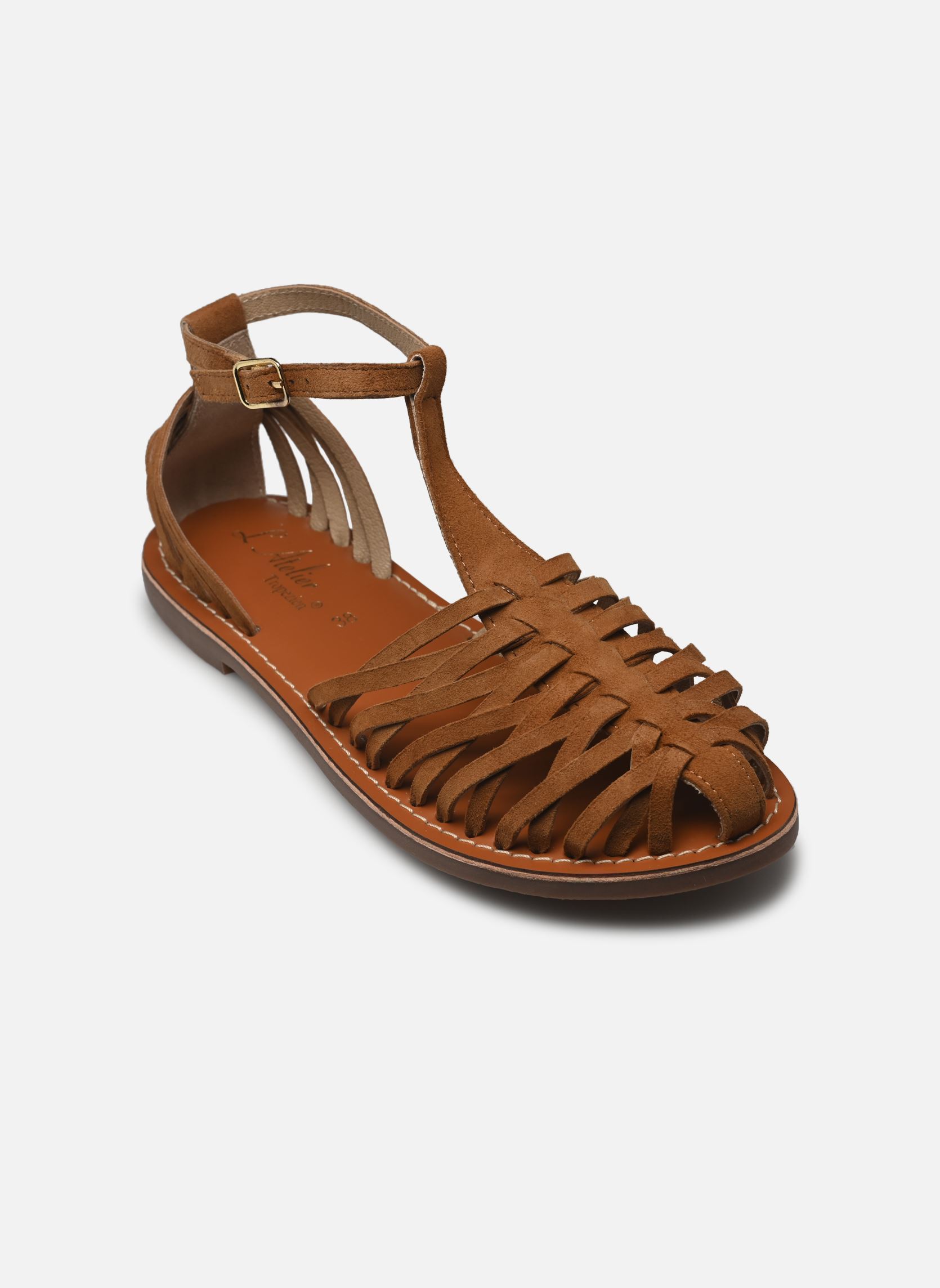 Flache Sandalen Paquita damen braun L'Atelier Tropézien Flache Sandalen Paquita damen braun TAN