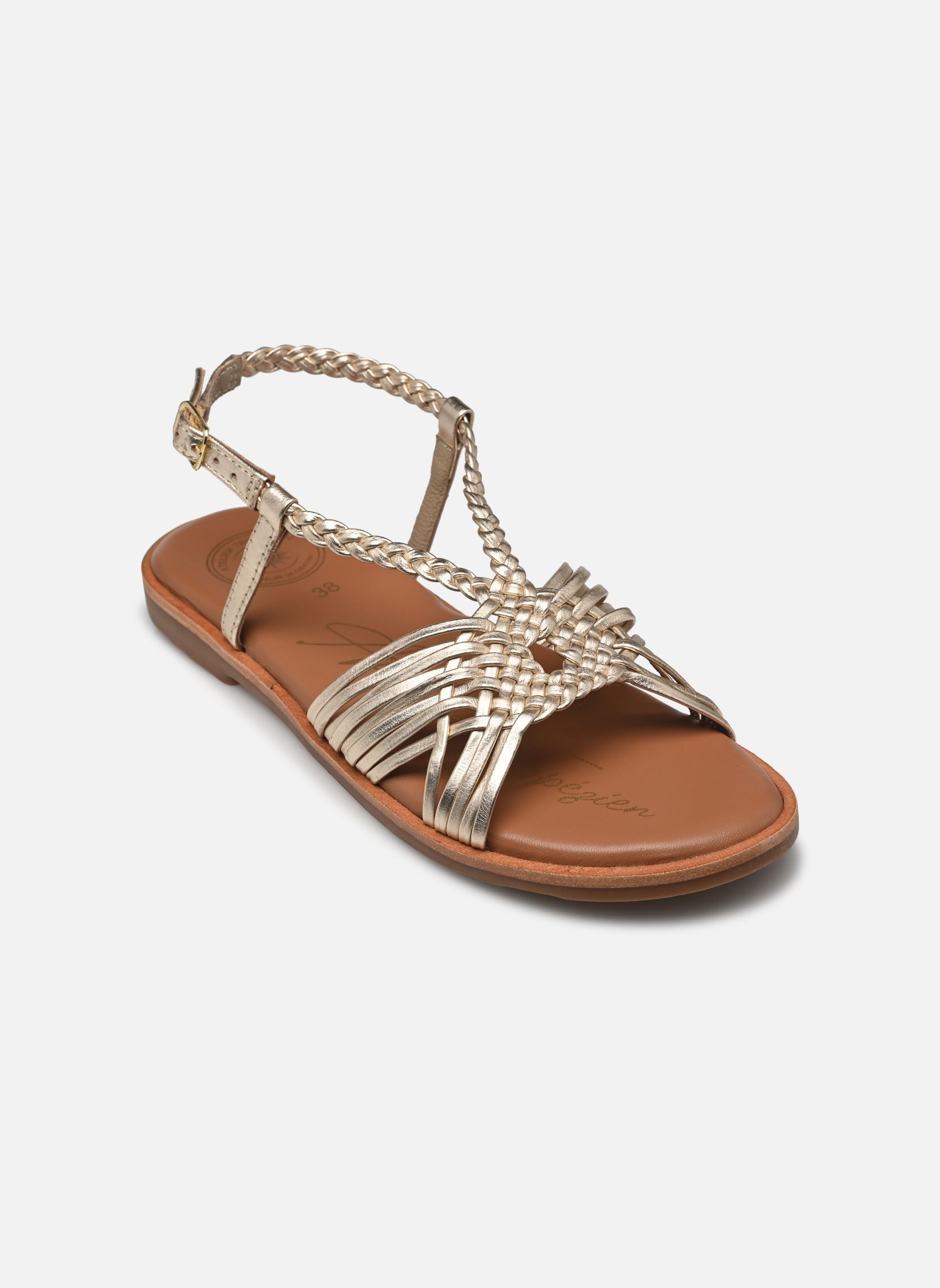 Platte sandalen Sh 1343 dames goud en brons L'Atelier Tropézien Platte sandalen Sh 1343 dames goud en brons GOLD