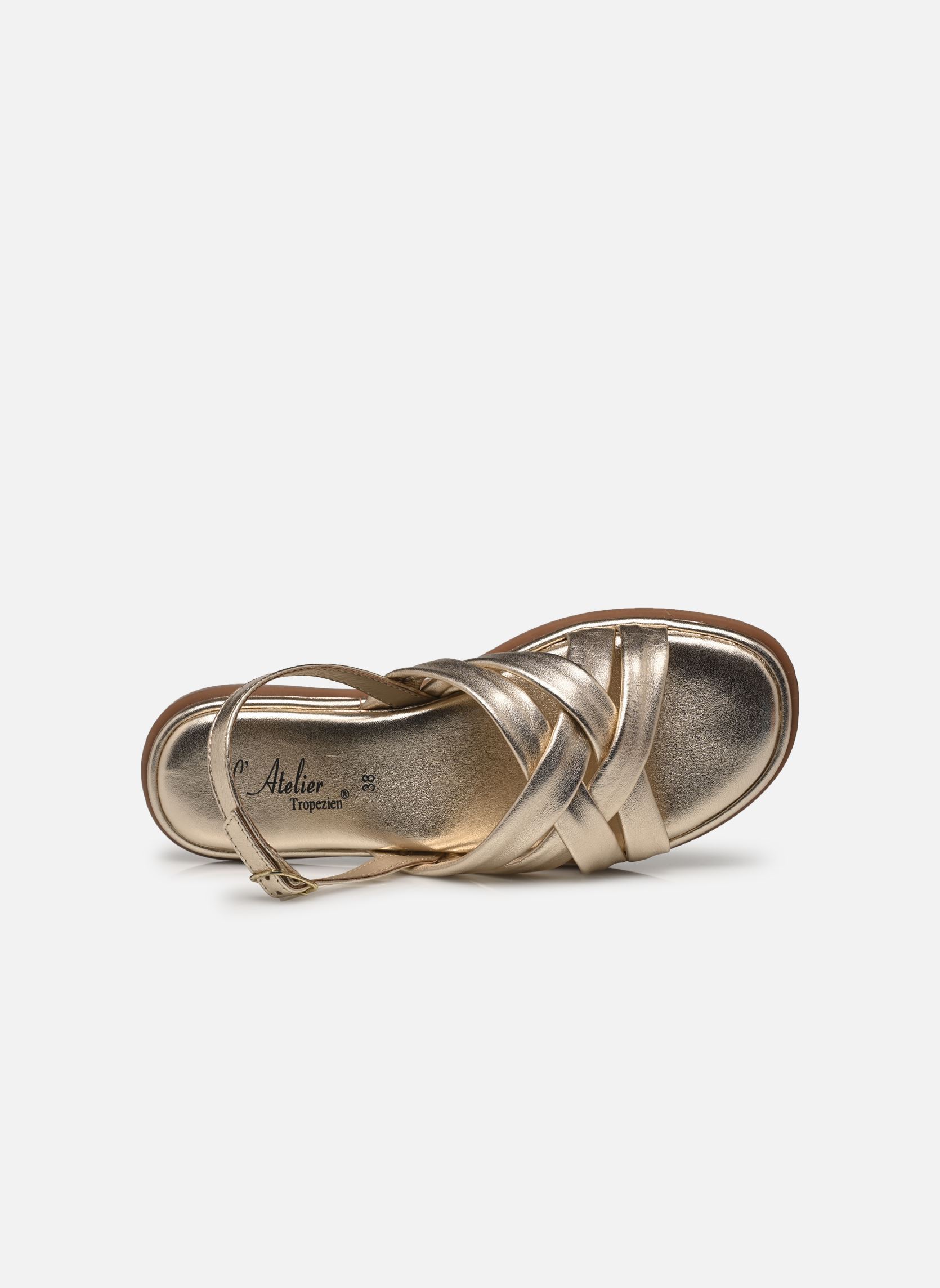 Platte sandalen Sh 2316 dames goud en brons L'Atelier Tropézien Platte sandalen Sh 2316 dames goud en brons GOLD